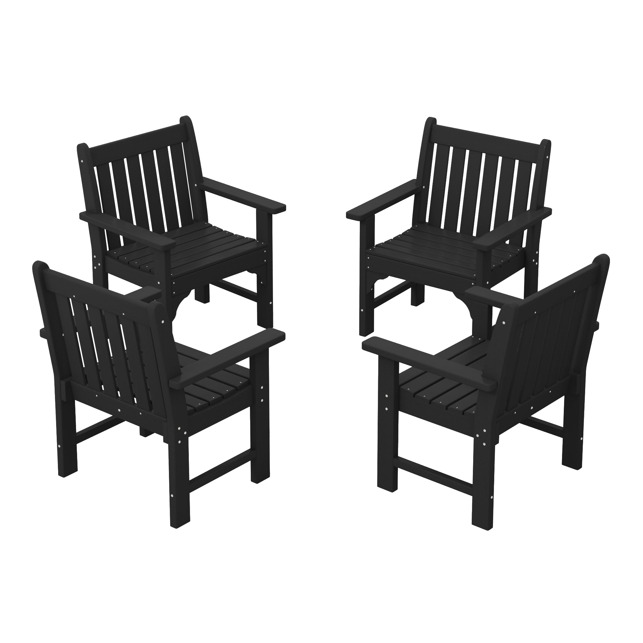 Paradise Outdoor Patio HDPE Garden Dining Arm Chairs (Set of 4)