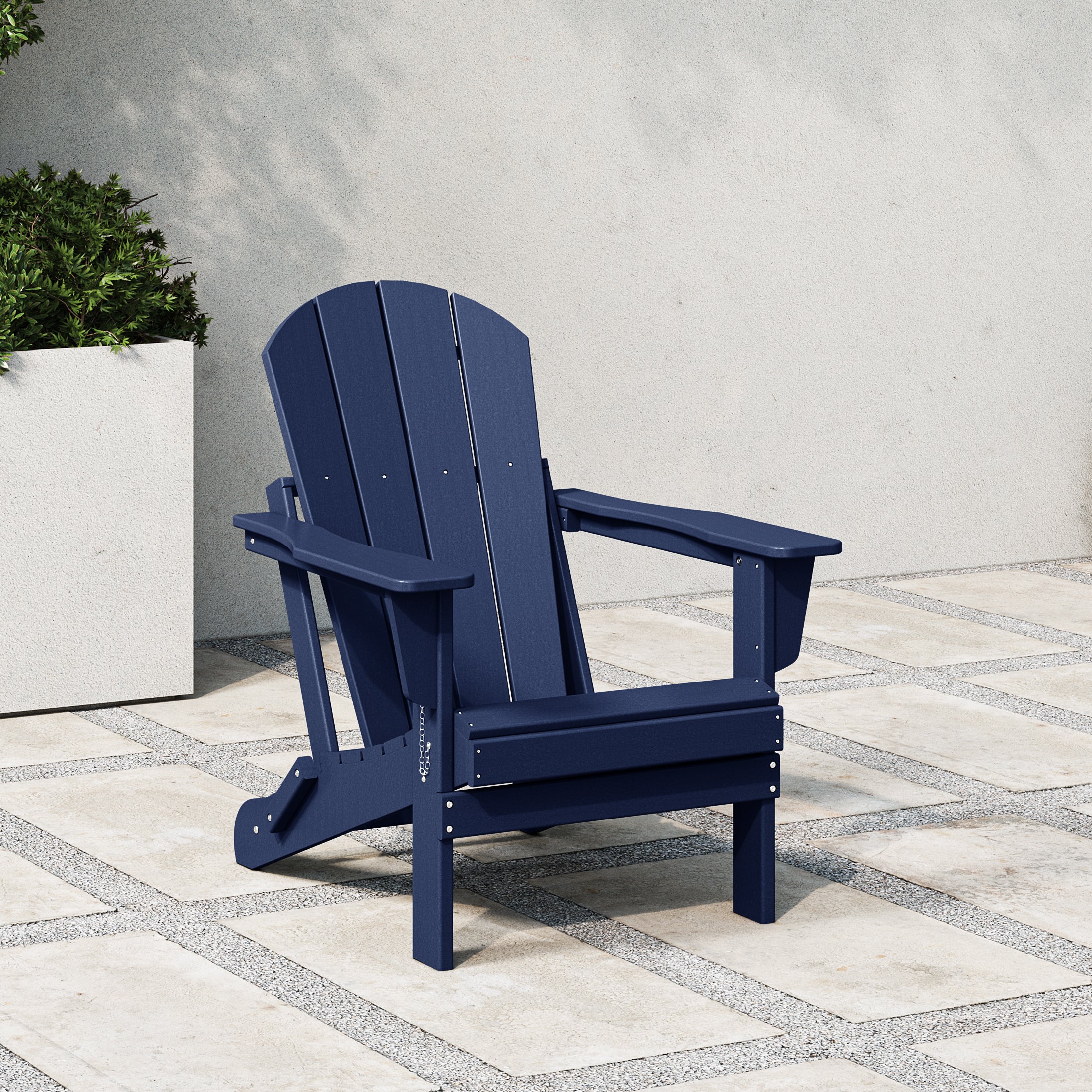 Paradise HDPE Outdoor Patio Folding Poly Adirondack Chair