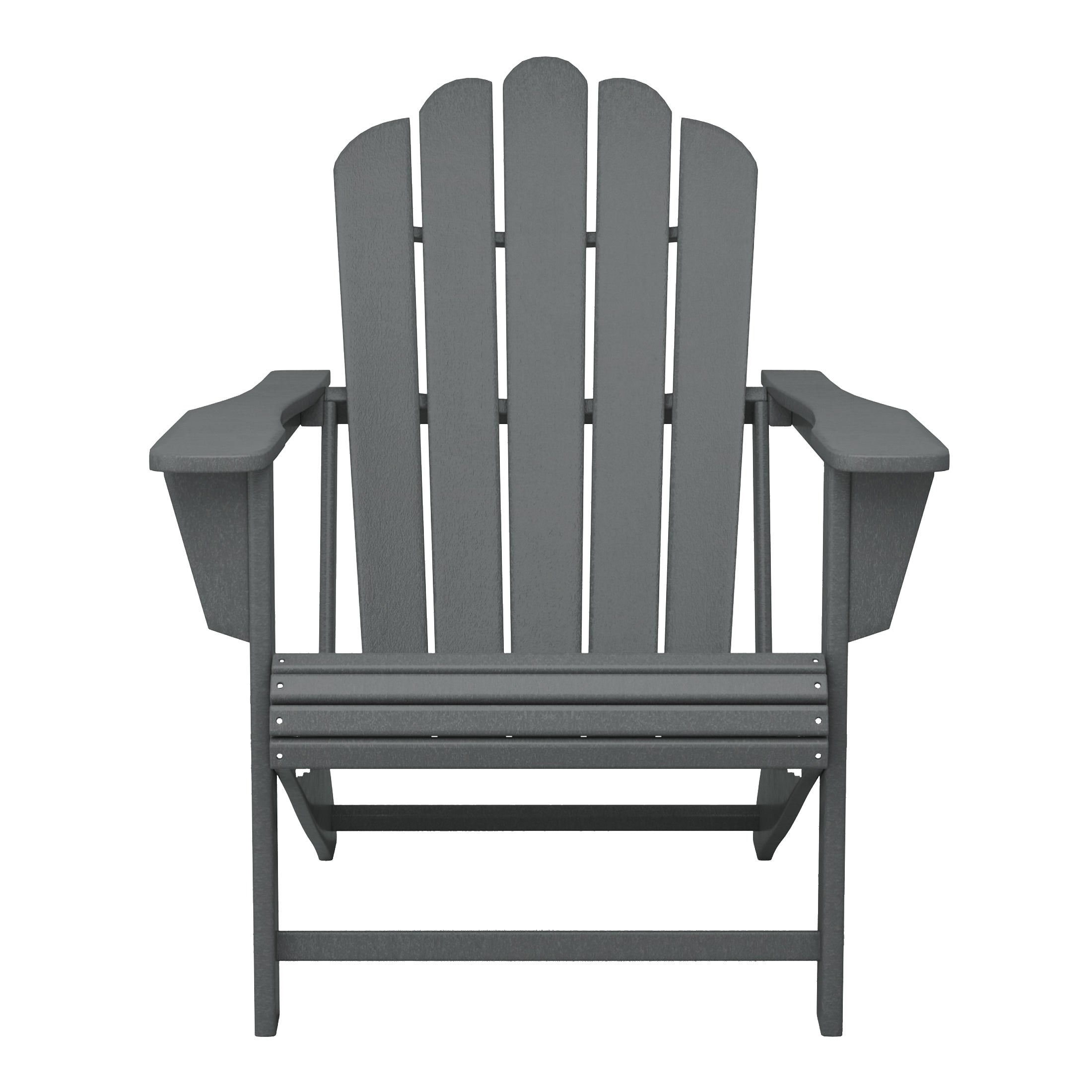 Lakeview 3-Piece Outdoor Patio HDPE Adirondack Chair With Cup Holder and Table Set