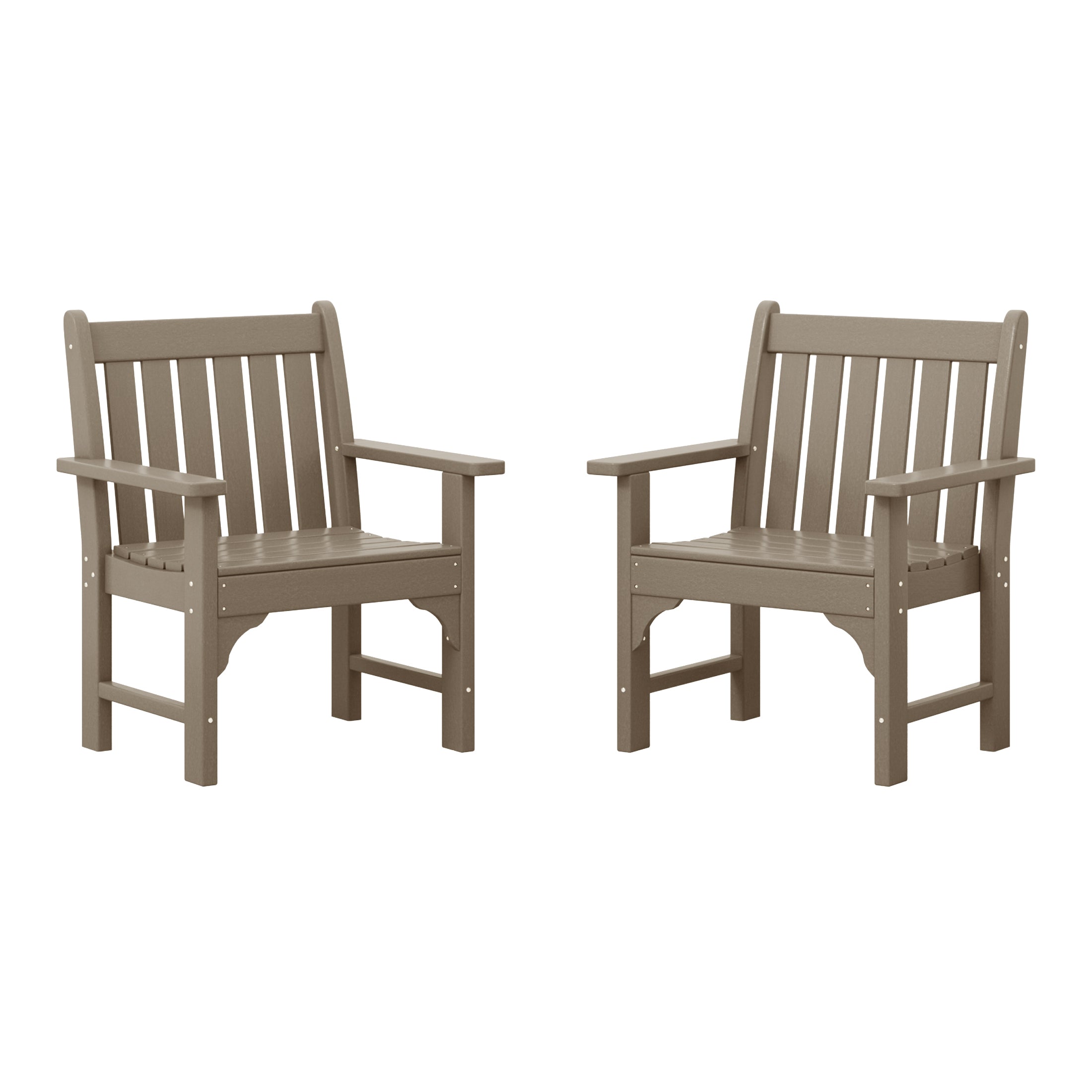 Paradise Outdoor Patio HDPE Garden Dining Arm Chairs (Set of 2)