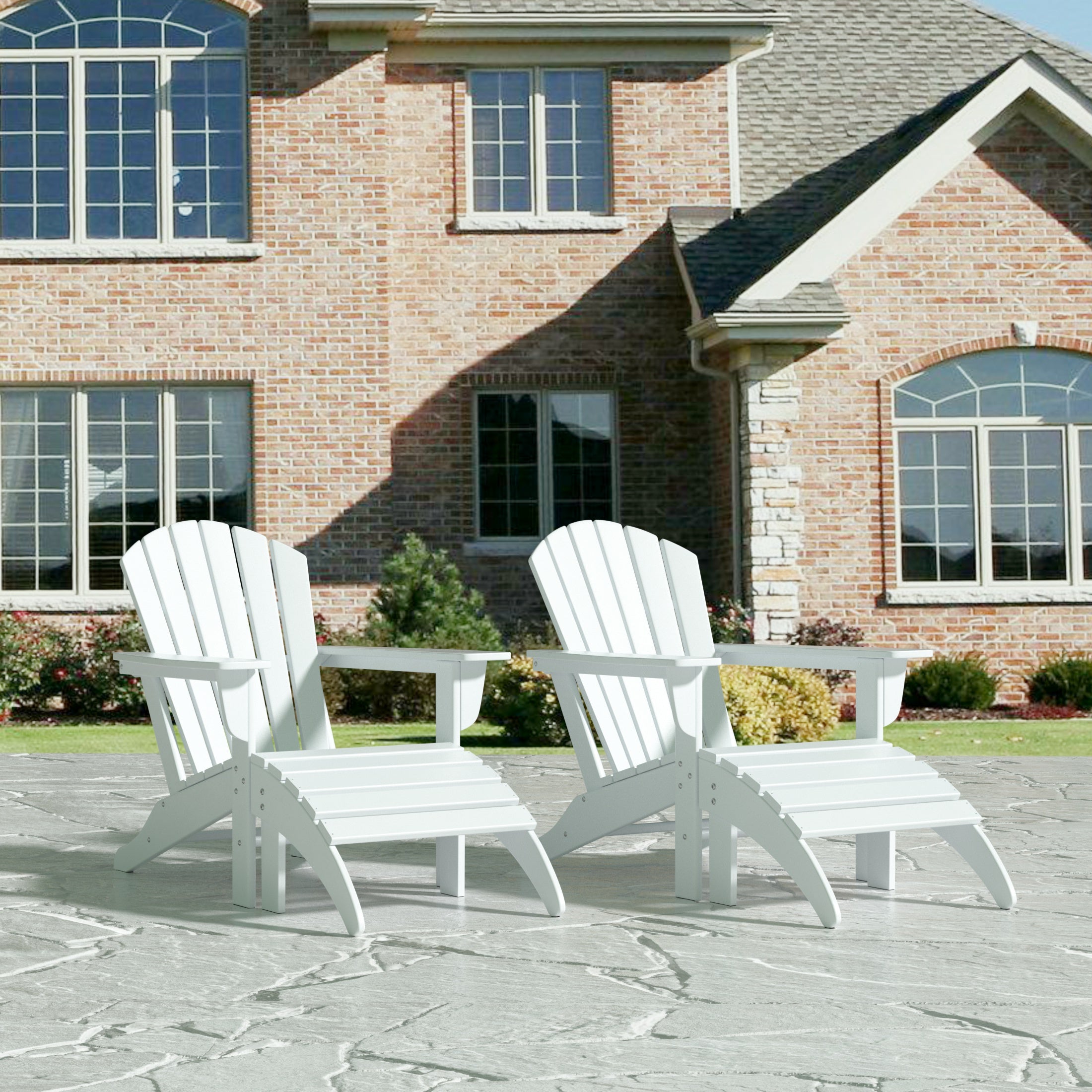 Portside Outdoor Adirondack Chair With Ottoman 4-Piece Set