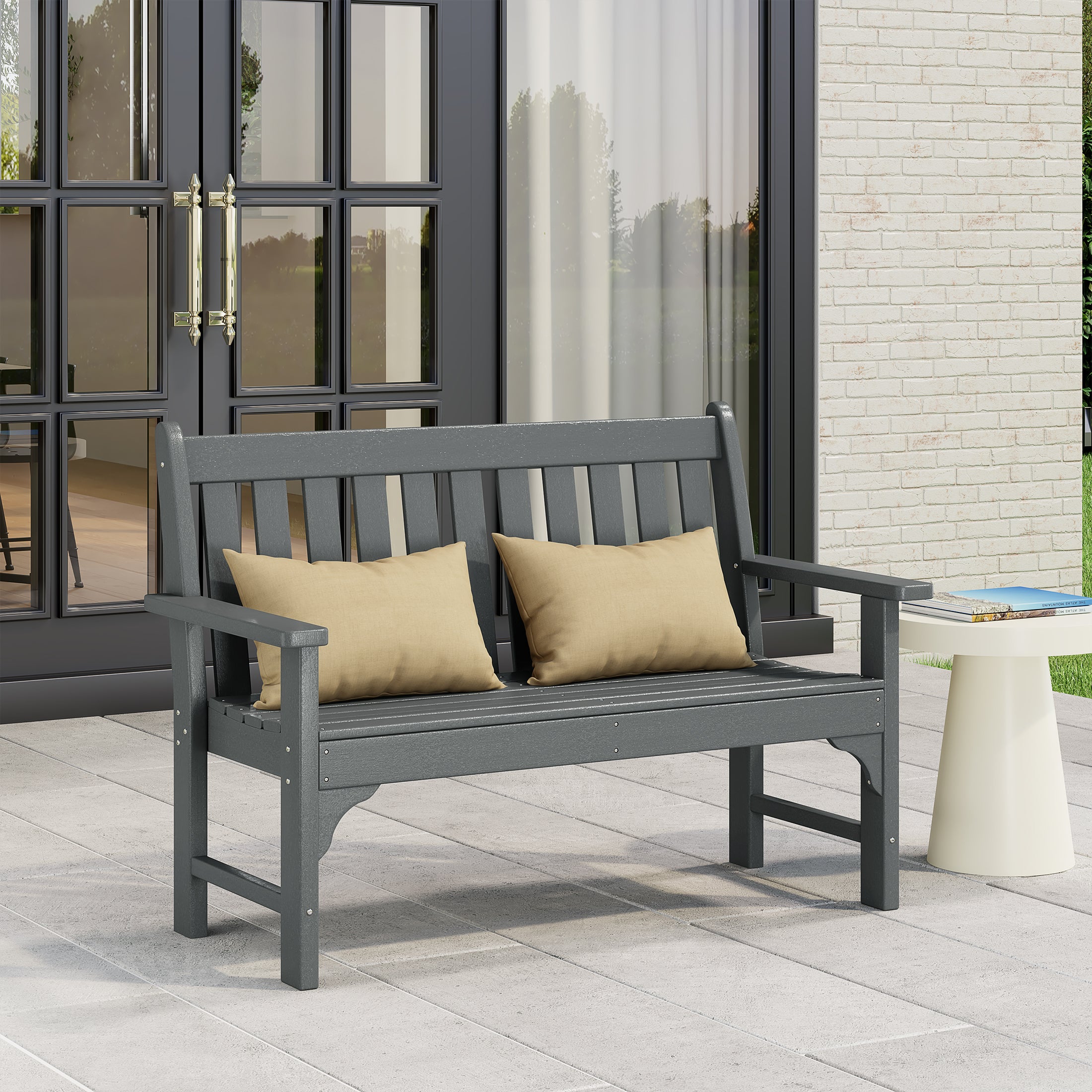 Paradise Outdoor 2-Person All-Weather HDPE Front Porch Garden Bench