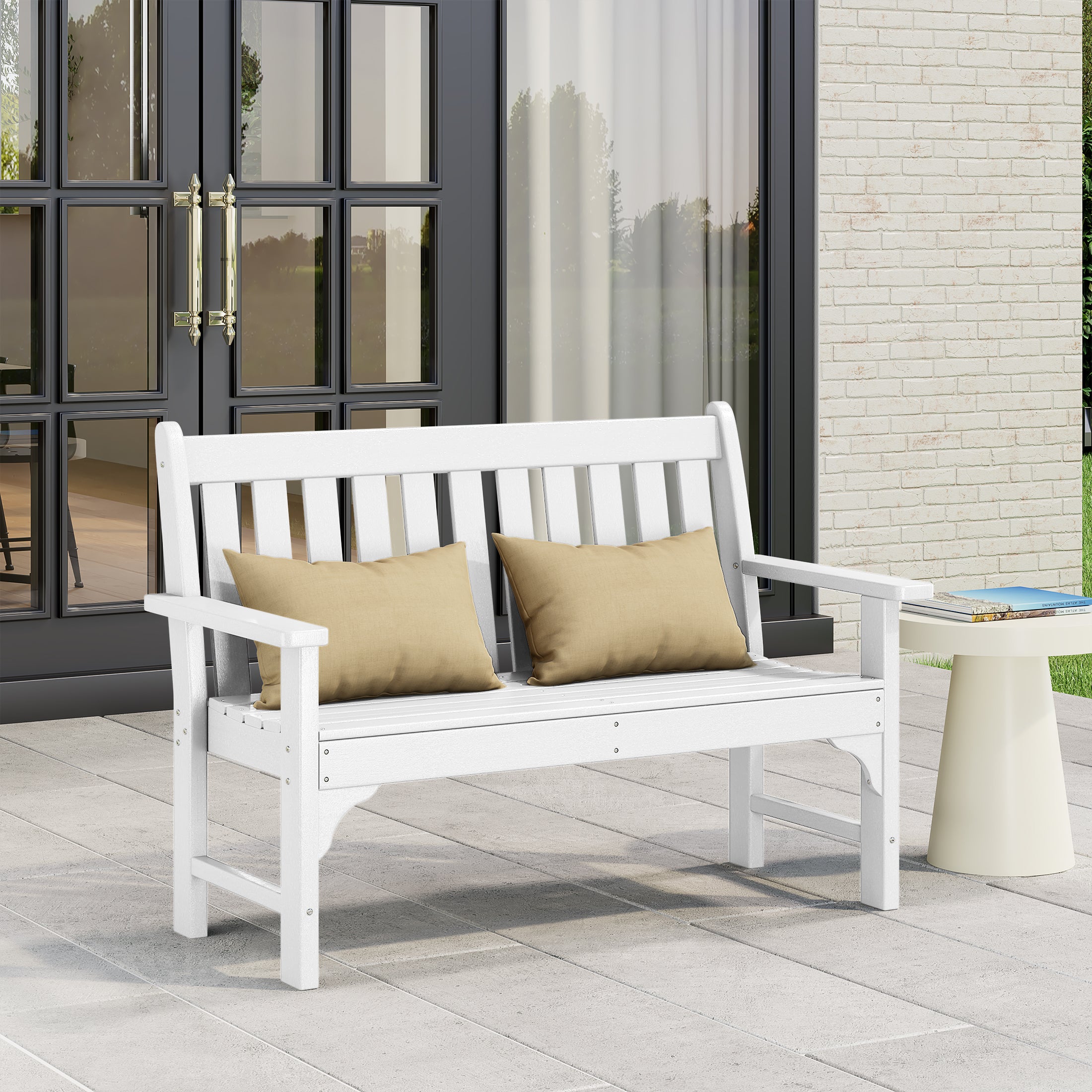 Paradise Outdoor 2-Person All-Weather HDPE Front Porch Garden Bench