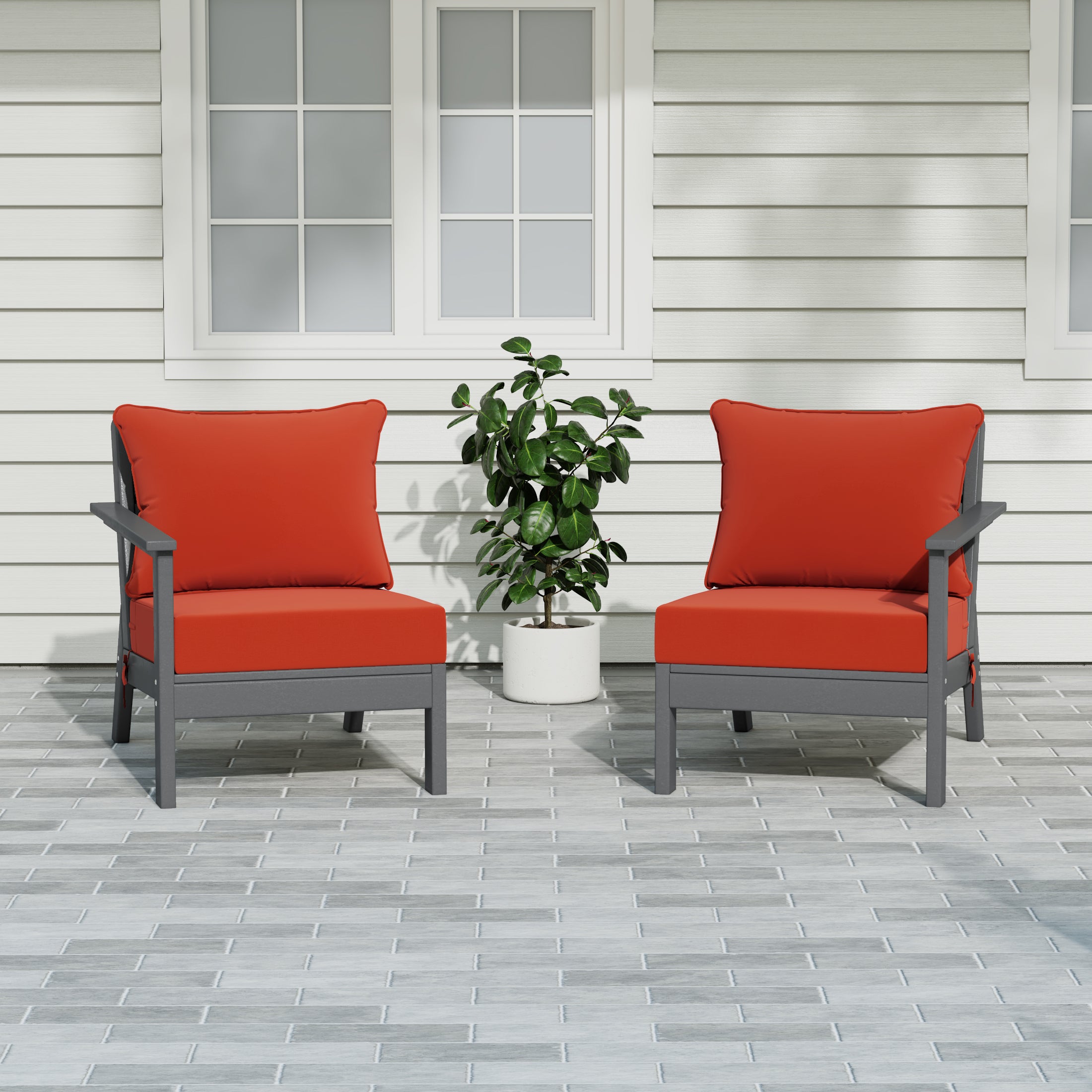 Portsmouth Outdoor Patio HDPE Loveseat Sofa with Patio Cushions