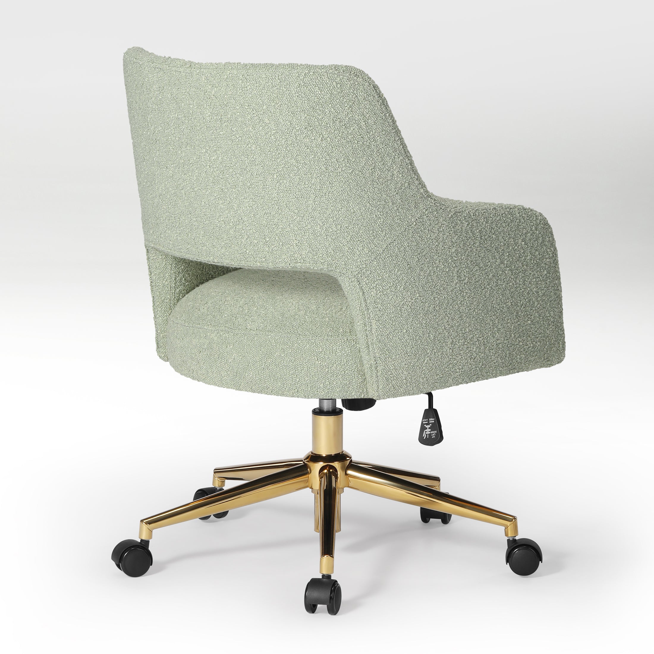 Amélie Modern Adjustable Height and Swivel Vanity Chair with Wheels