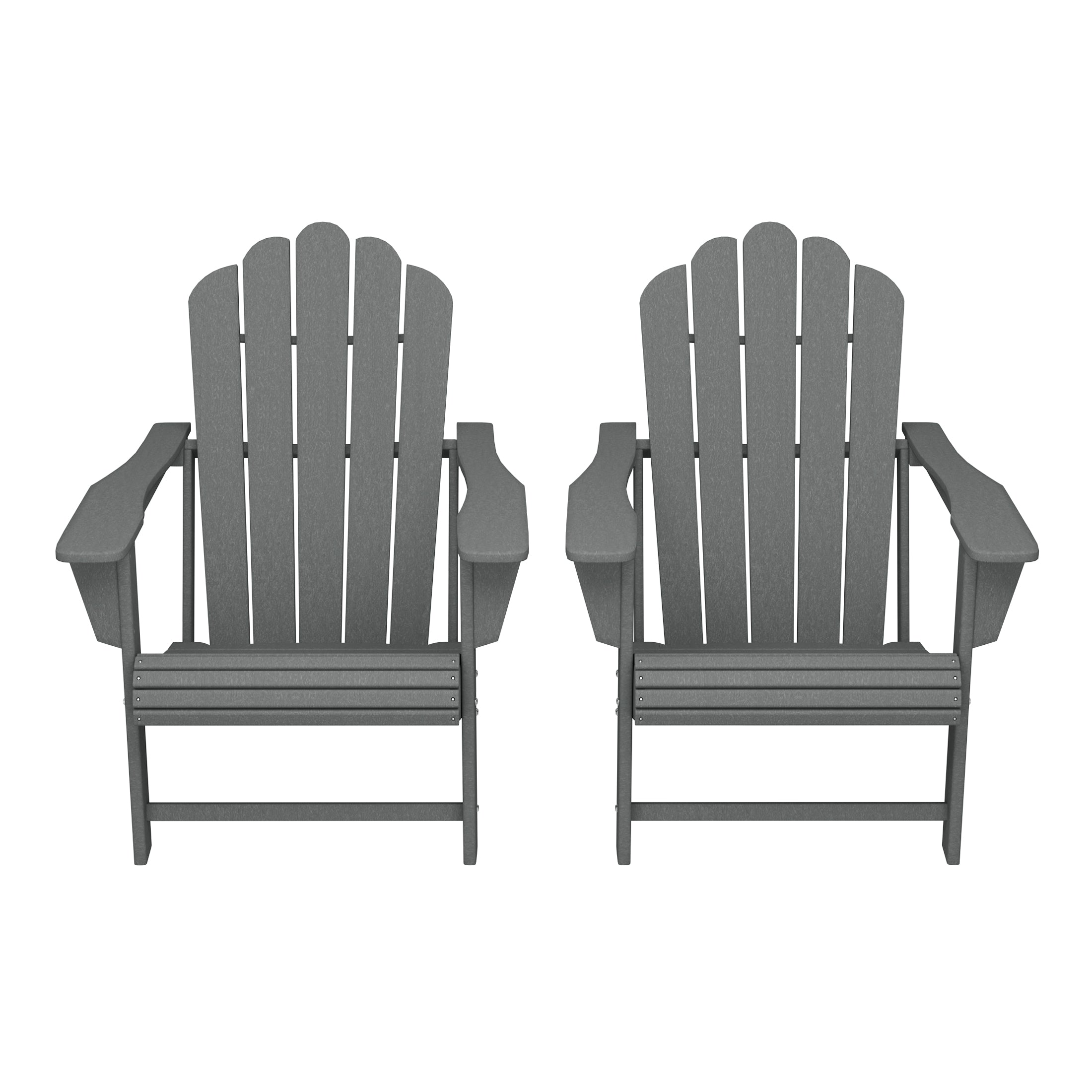 Lakeview Outdoor Patio HDPE Adirondack Chairs With Cup Holders (Set of 2)