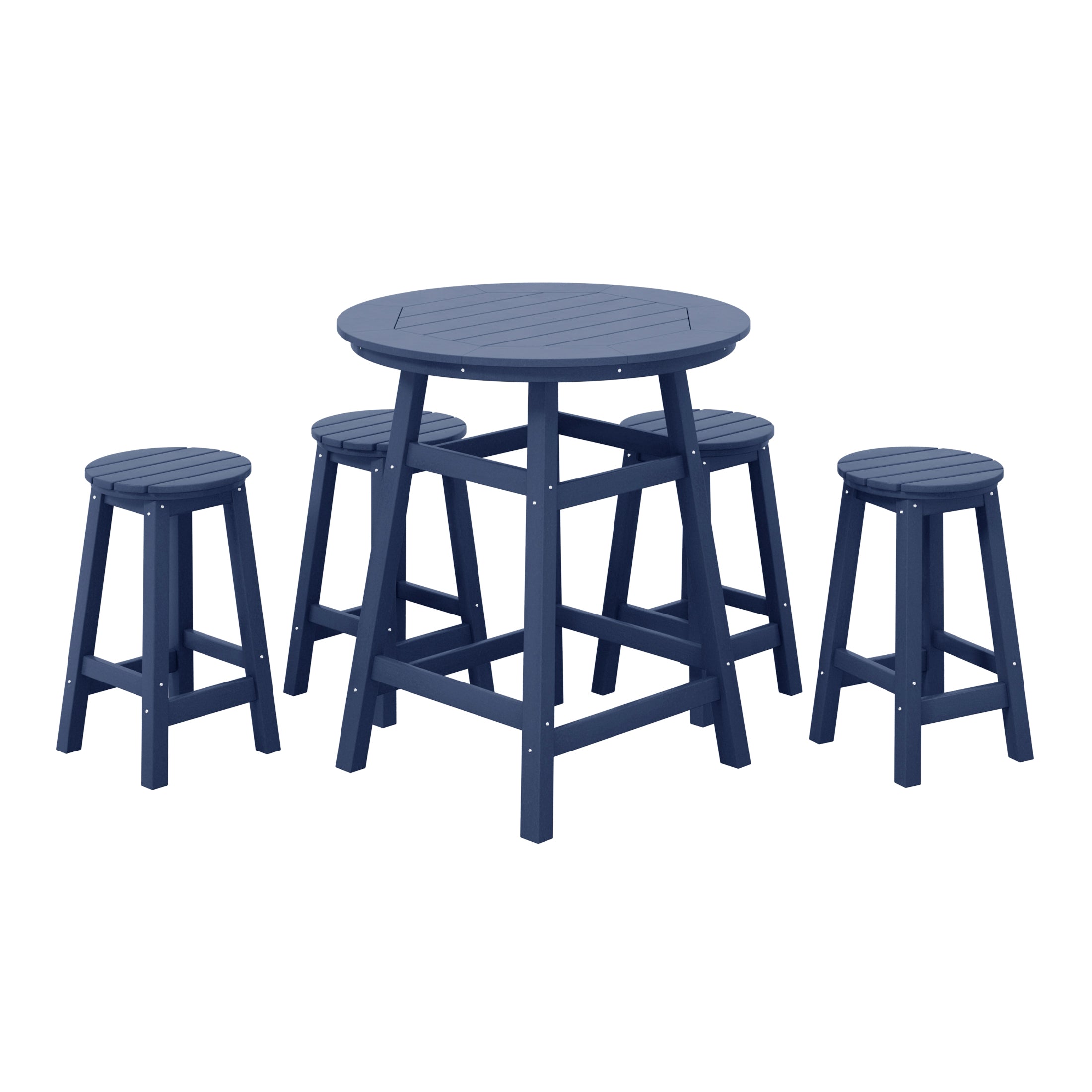 Paradise 5-Piece HDPE Outdoor Patio Bar Dining Set With Counter Height Bar Stools