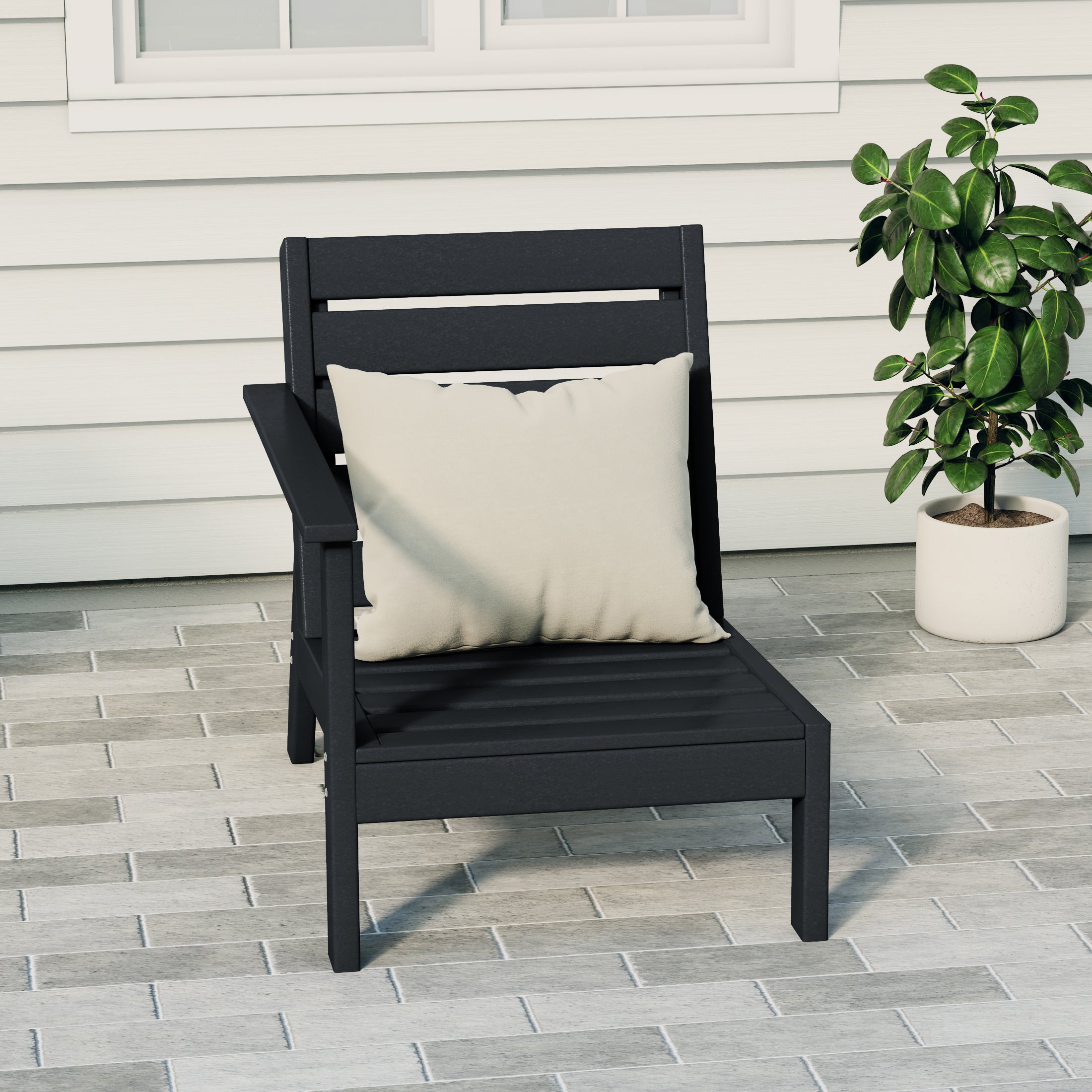 Portsmouth Outdoor Patio HDPE Deep Seating Left Arm Facing Modern Corner Chair