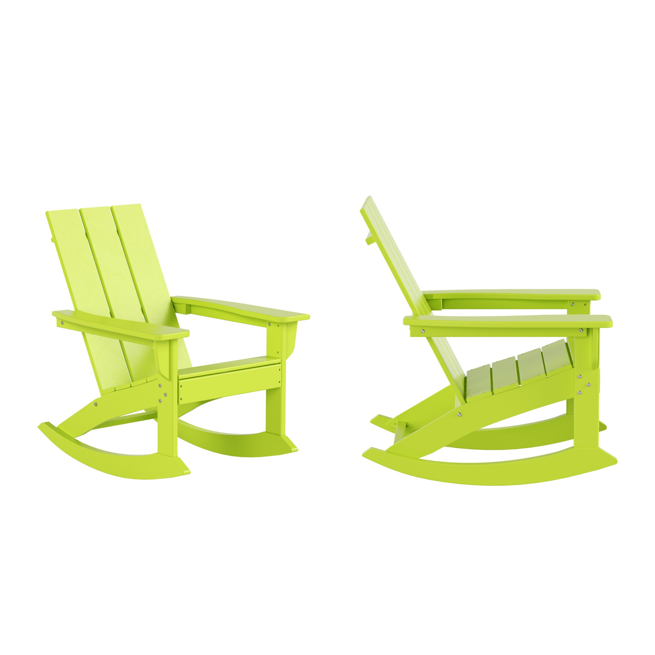 Palms Ashore Outdoor Patio Modern Adirondack Rocking Chair (Set of 2)