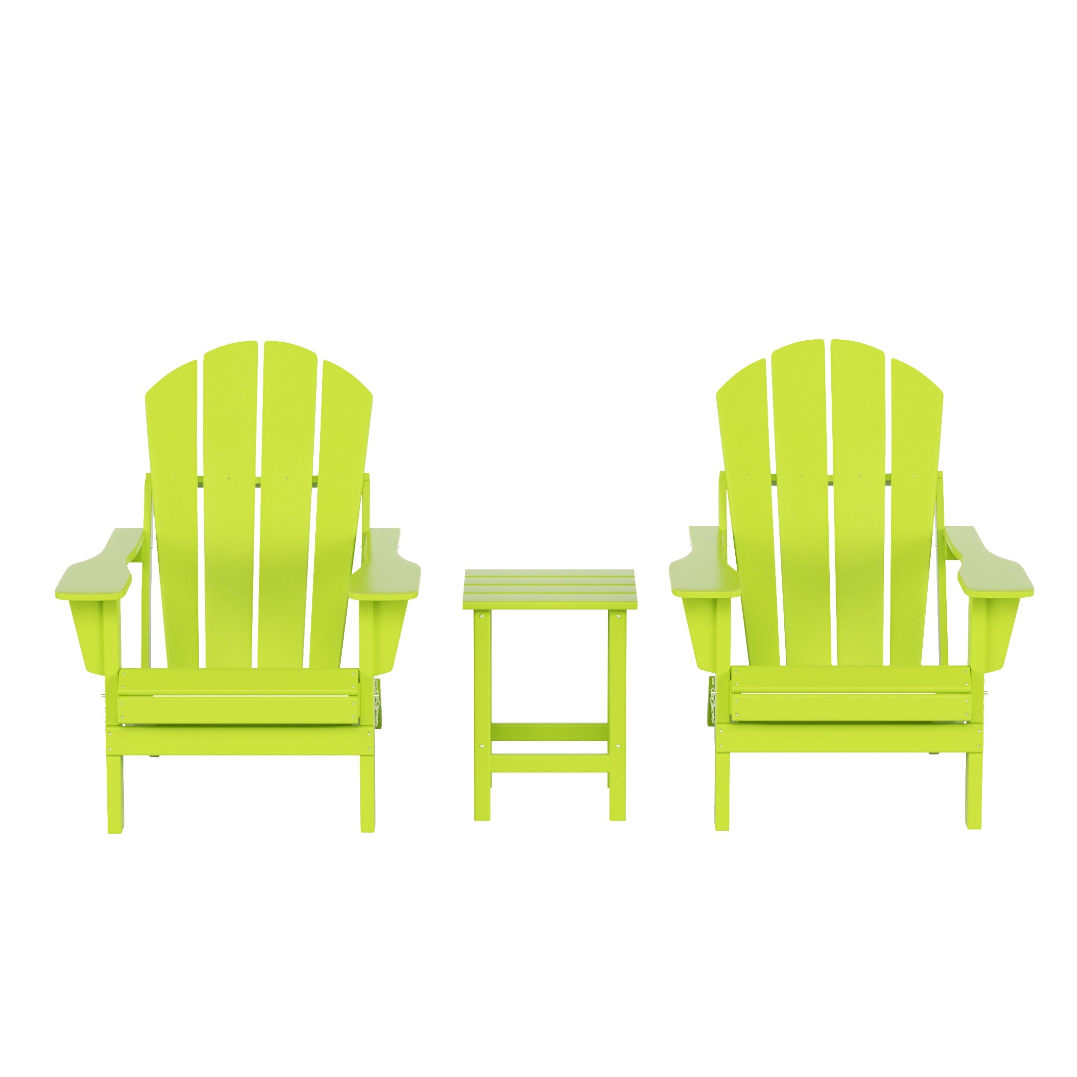 Paradise Westintrends 3-Piece set Outdoor / Patio Poly Adirondack chair set with a side table ( 2 seater )