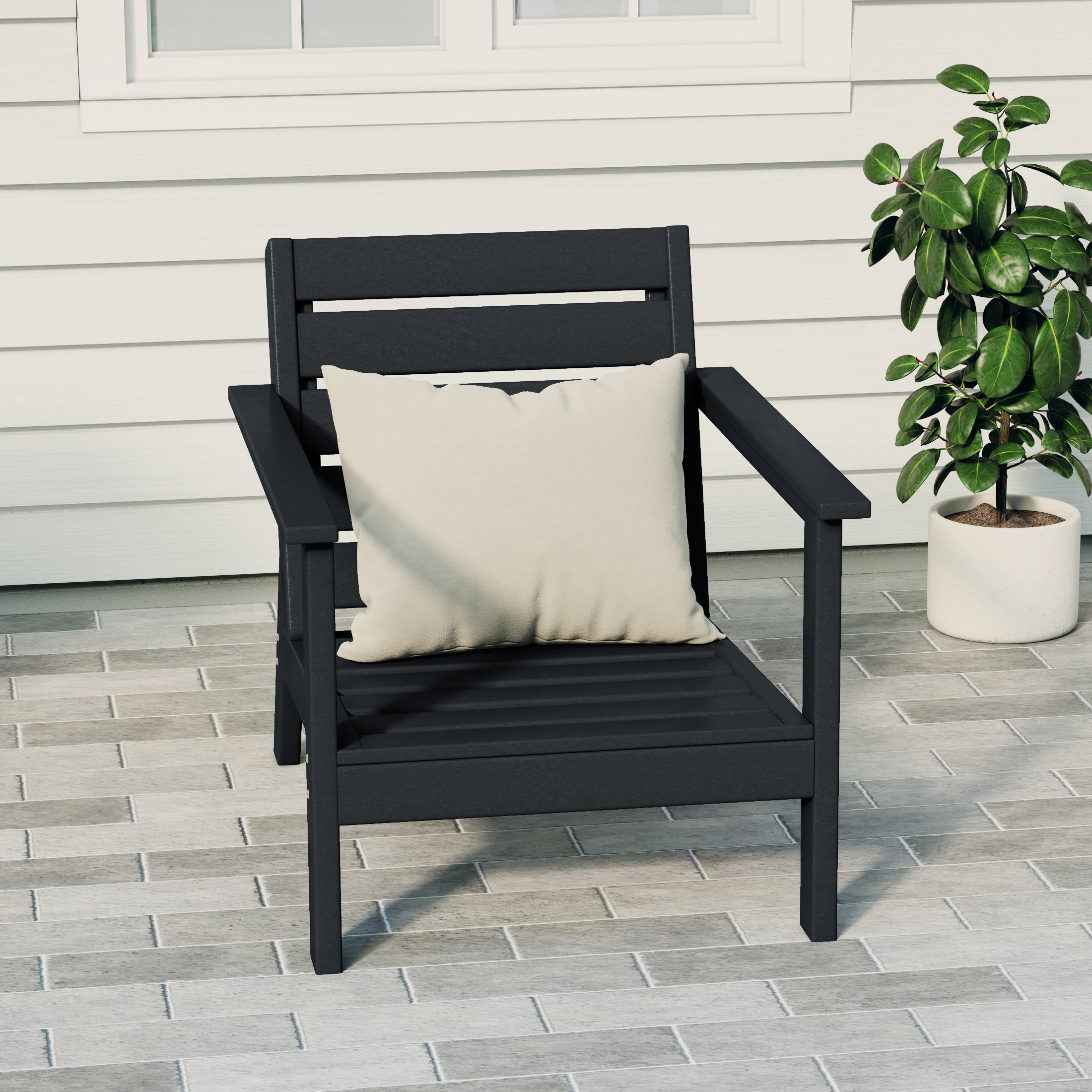 Portsmouth Outdoor Patio HDPE Deep Seating Modern Club Chair