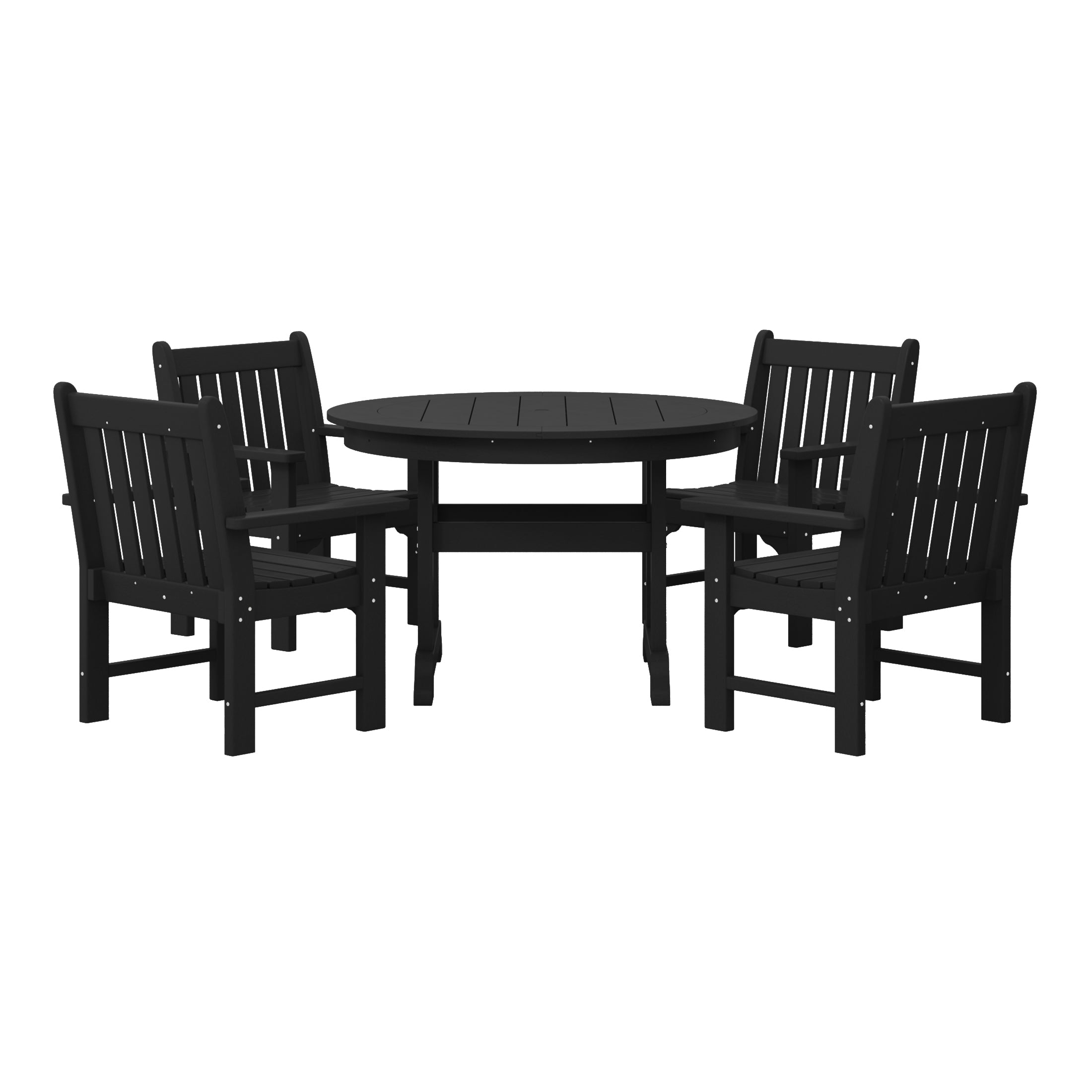 Paradise 5-Piece HDPE Outdoor Patio Chair and Round Table Dining Set