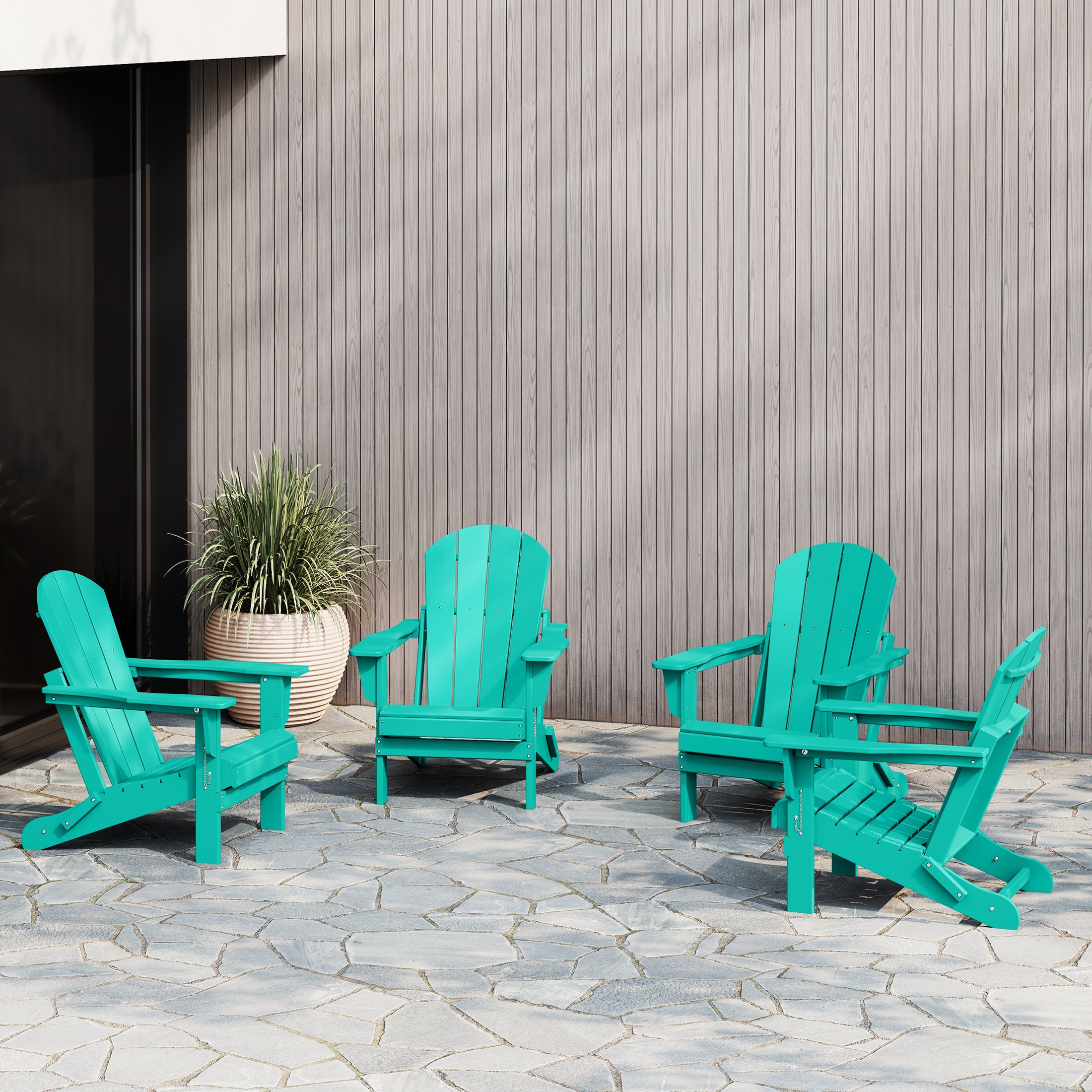 Paradise Westintrends 4-Piece set outdoor folding Poly Adirondack chair