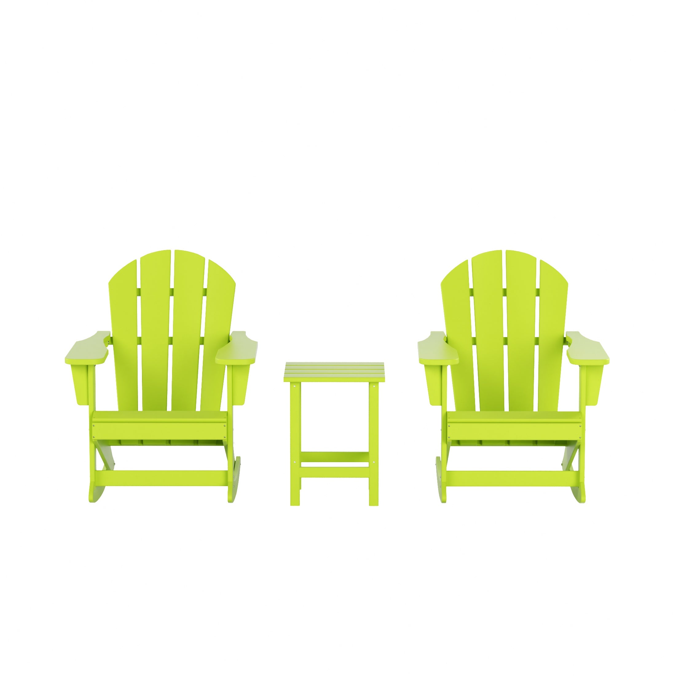 Paradise Westintrends 3-Piece set Outdoor / Patio Poly Adirondack rocking chairs with a side table ( 2 seater )