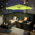 Westlake 10 Ft Solar LED Cantilever Offset Patio Umbrella with 4-Piece Base Weights Included - Costaelm