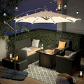 Westlake 10 Ft Solar LED Cantilever Offset Patio Umbrella with 4-Piece Base Weights Included - Costaelm