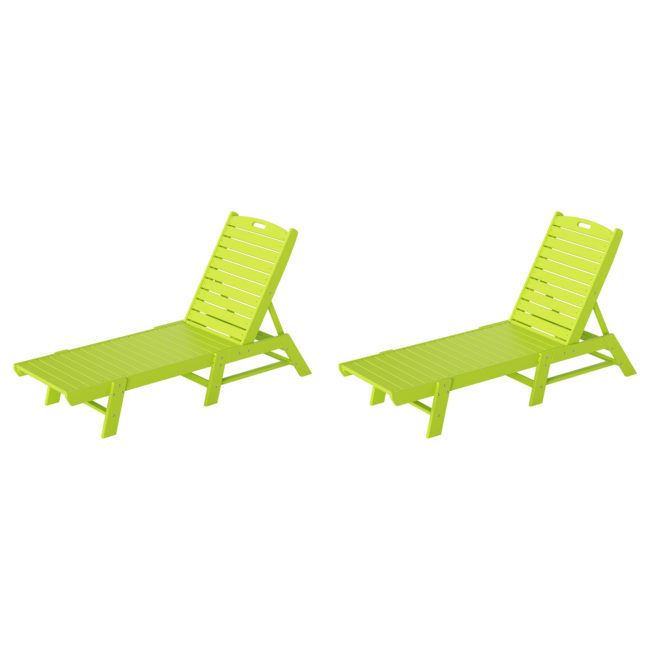 Paradise Malibu Poly Reclining Outdoor Patio Chaise Lounge Chair Adjustable (Set of 2)