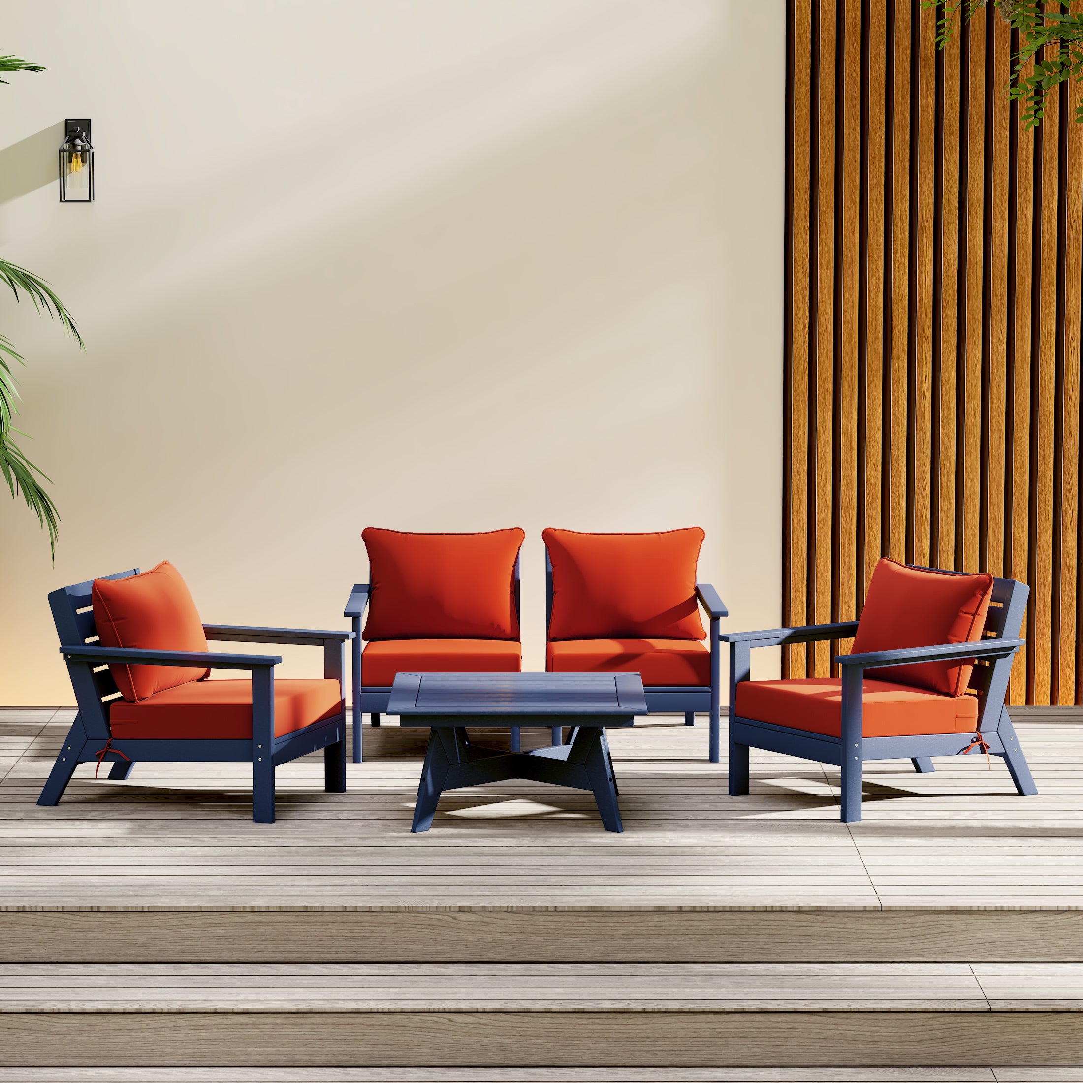 Portsmouth Outdoor 5-Piece Modular Sectional Patio Furniture Seating Set