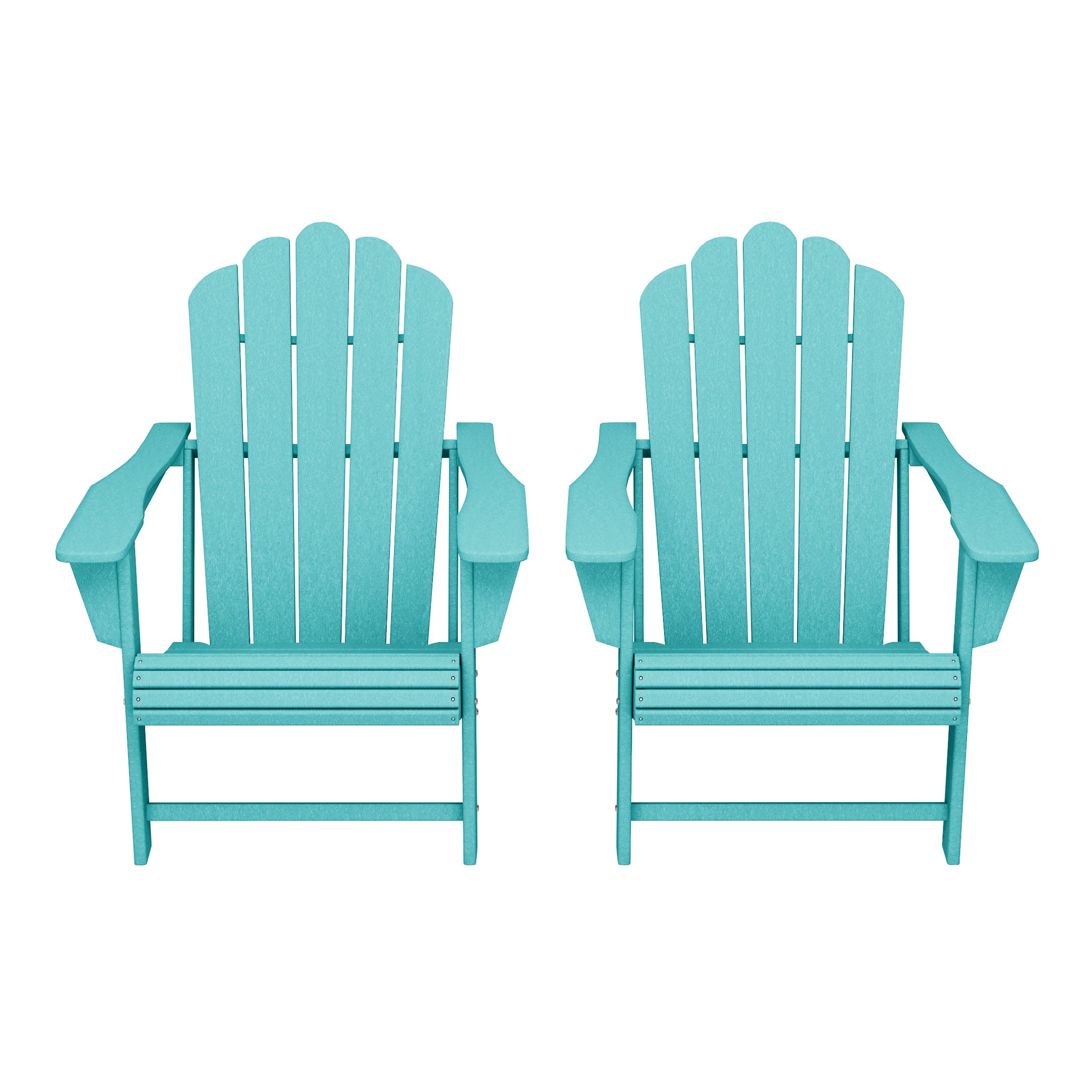 Lakeview Outdoor Patio HDPE Adirondack Chairs With Cup Holders (Set of 2)