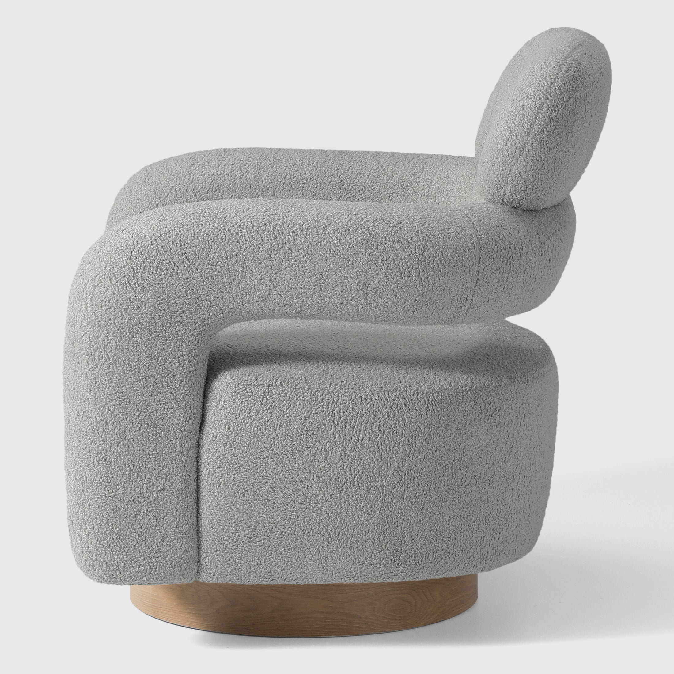 Celine Mid-Century Modern Round Sherpa Swivel Barrel Accent Chair