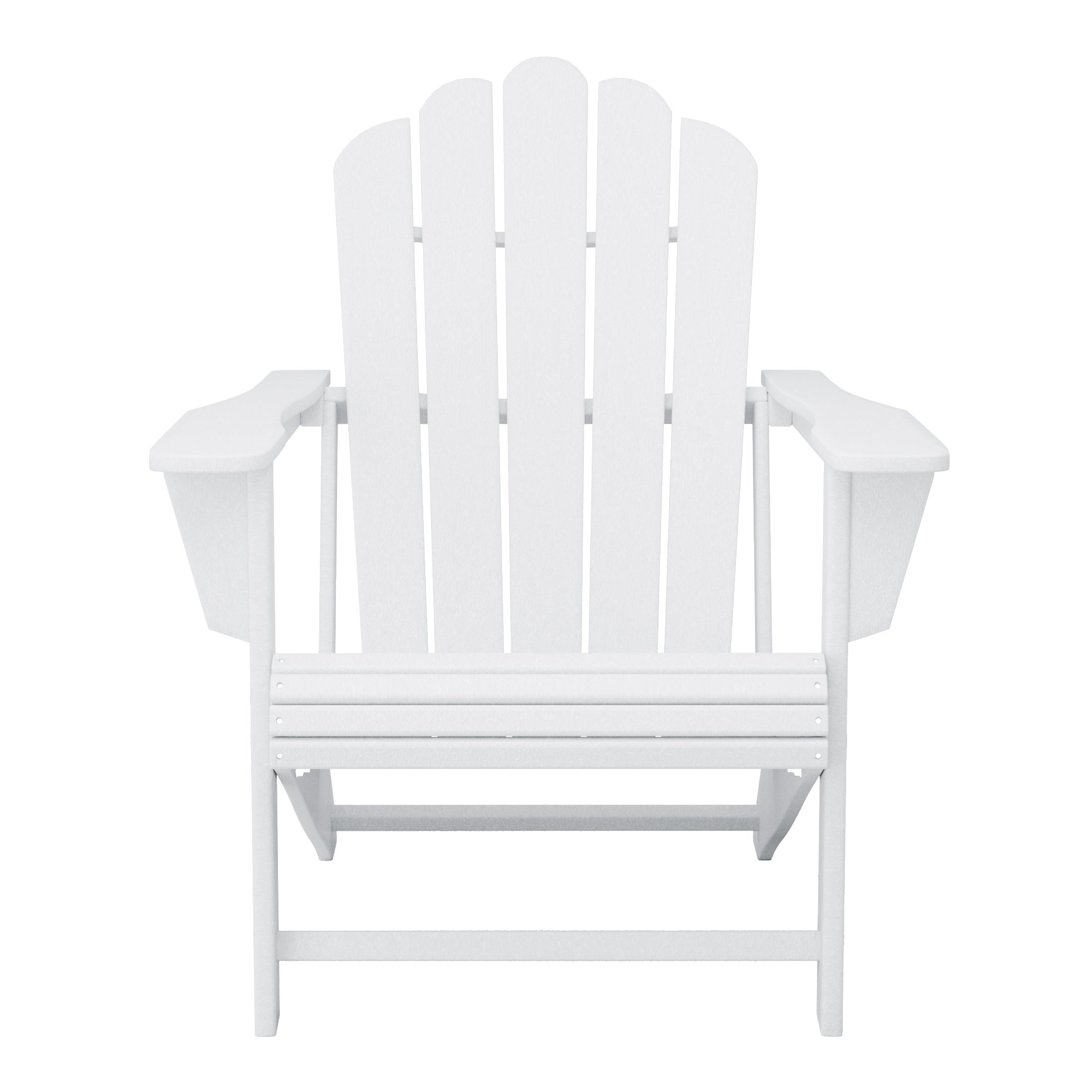 Lakeview 3-Piece Outdoor Patio HDPE Adirondack Chair With Cup Holder and Table Set