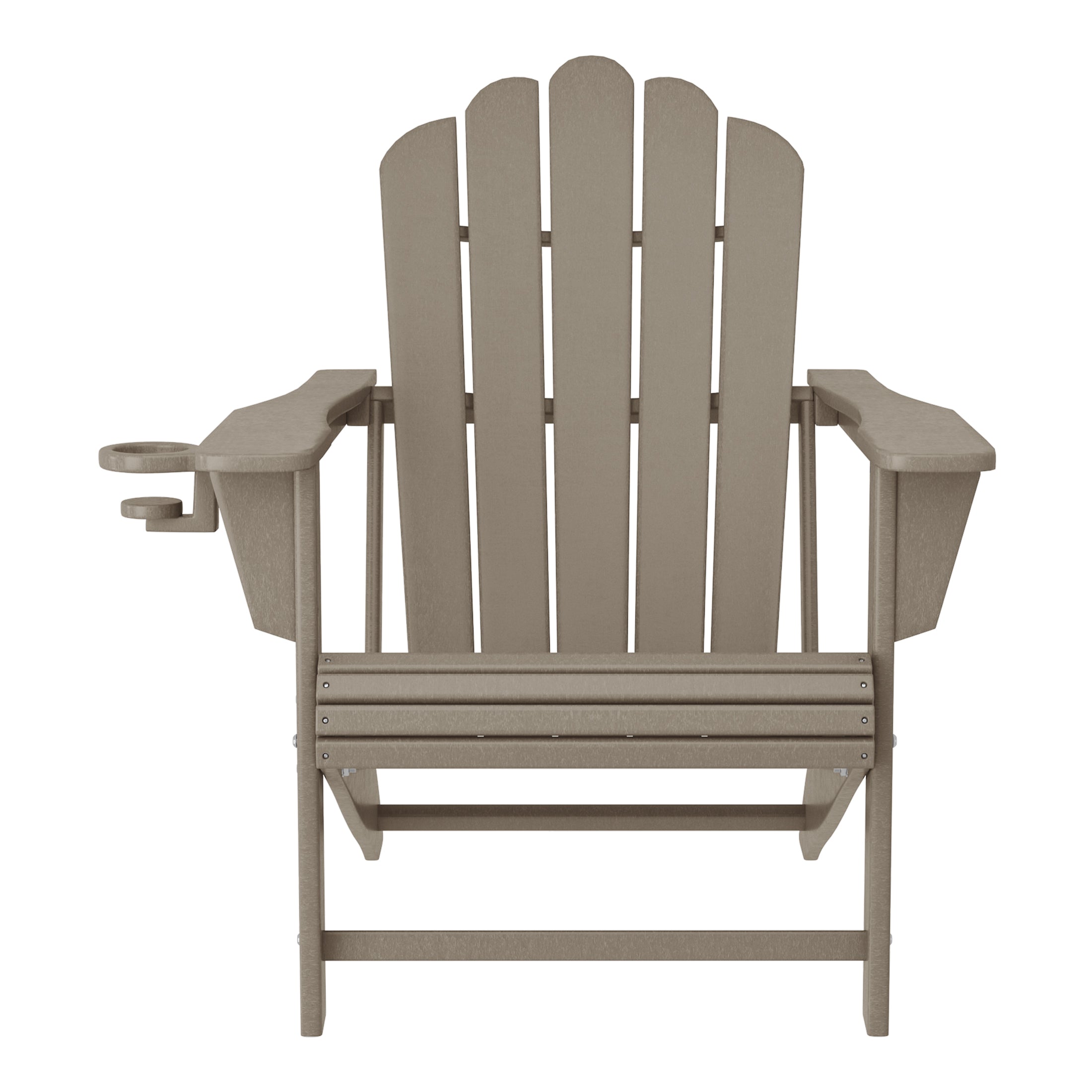 Lakeview Outdoor Patio HDPE Adirondack Chairs With Cup Holders (Set of 2)