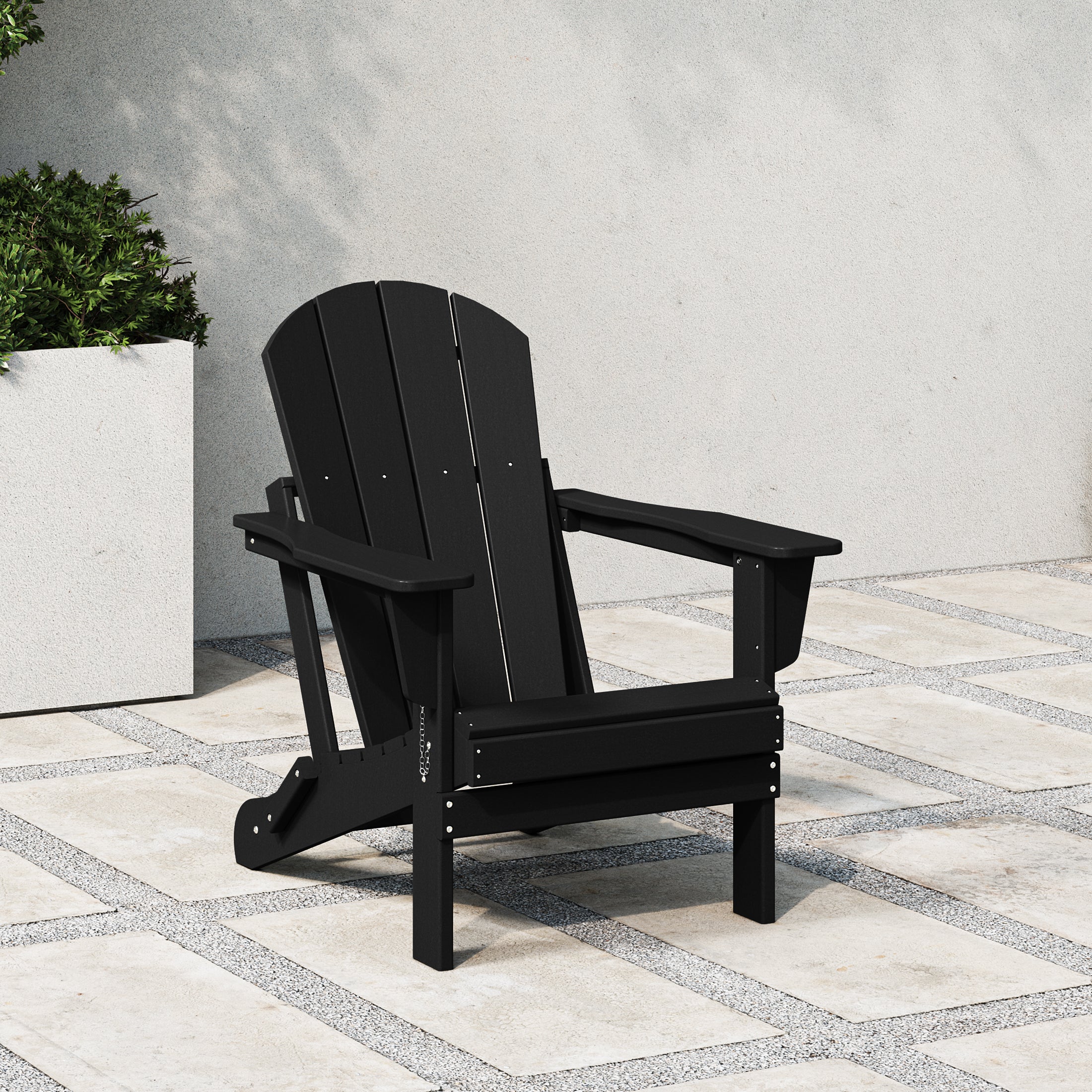 Paradise HDPE Outdoor Patio Folding Poly Adirondack Chair