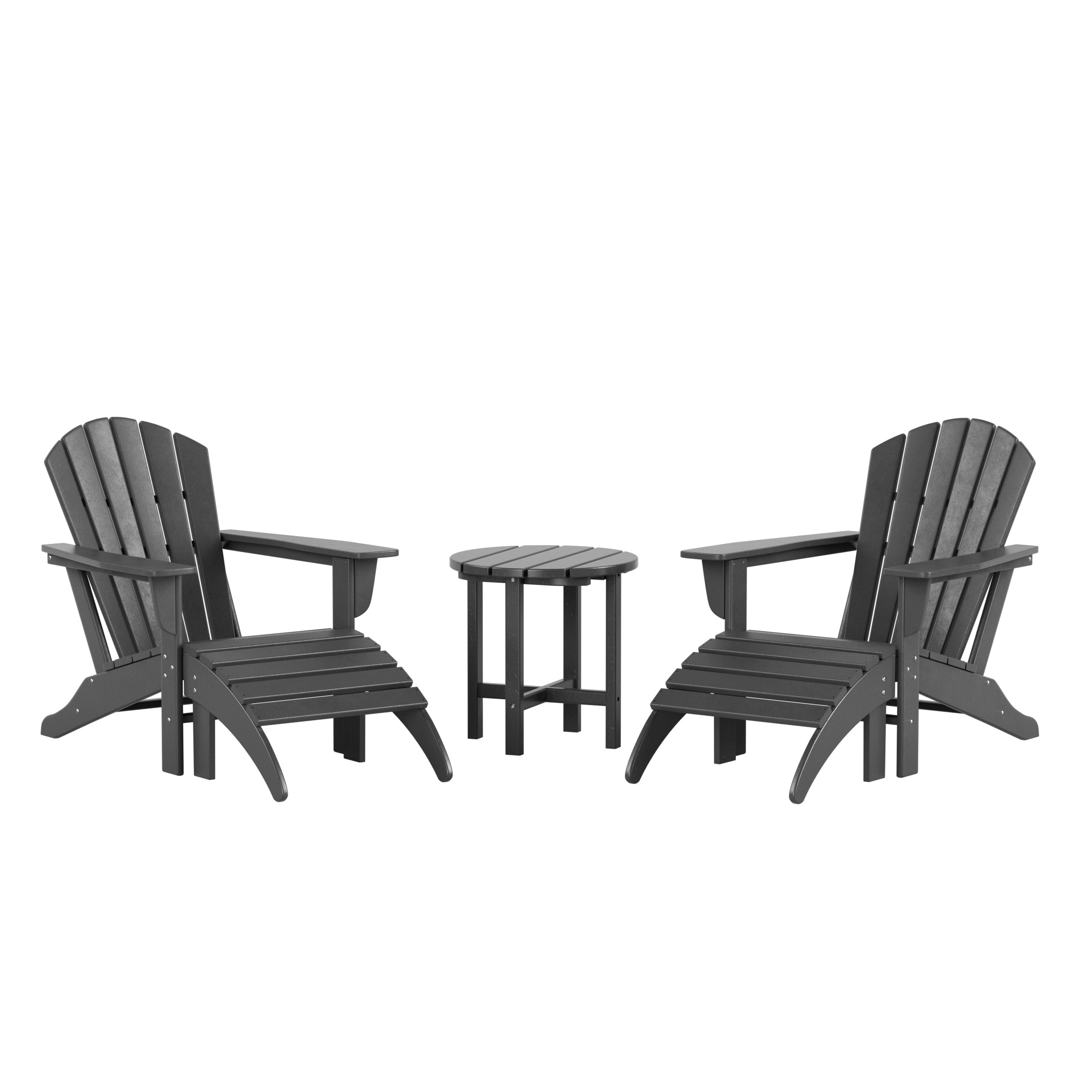 Portside Outdoor Adirondack Chair With Ottoman And Side Table 5-Piece Set