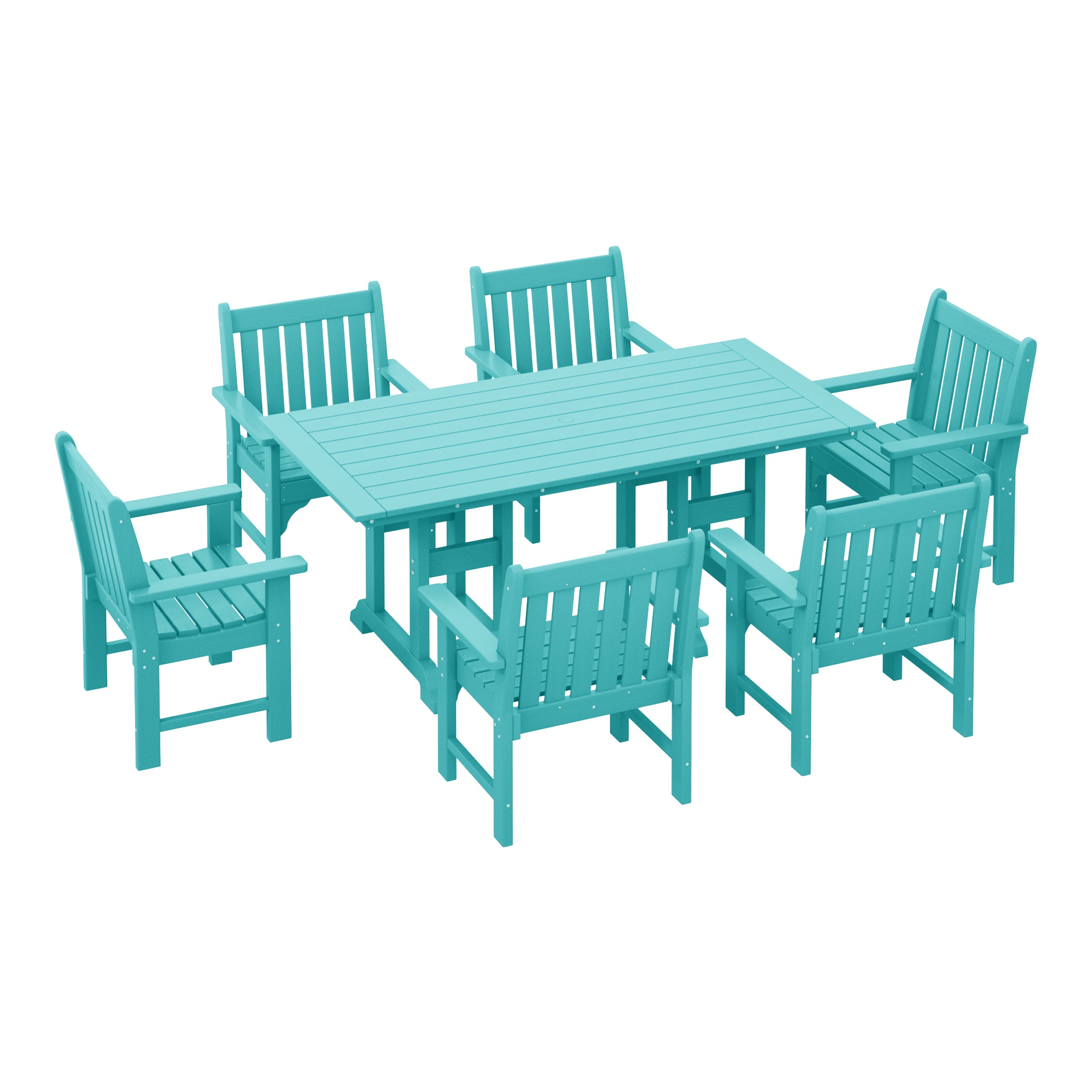 Paradise  7-Piece HDPE Outdoor Dining Patio Table and Chairs Set