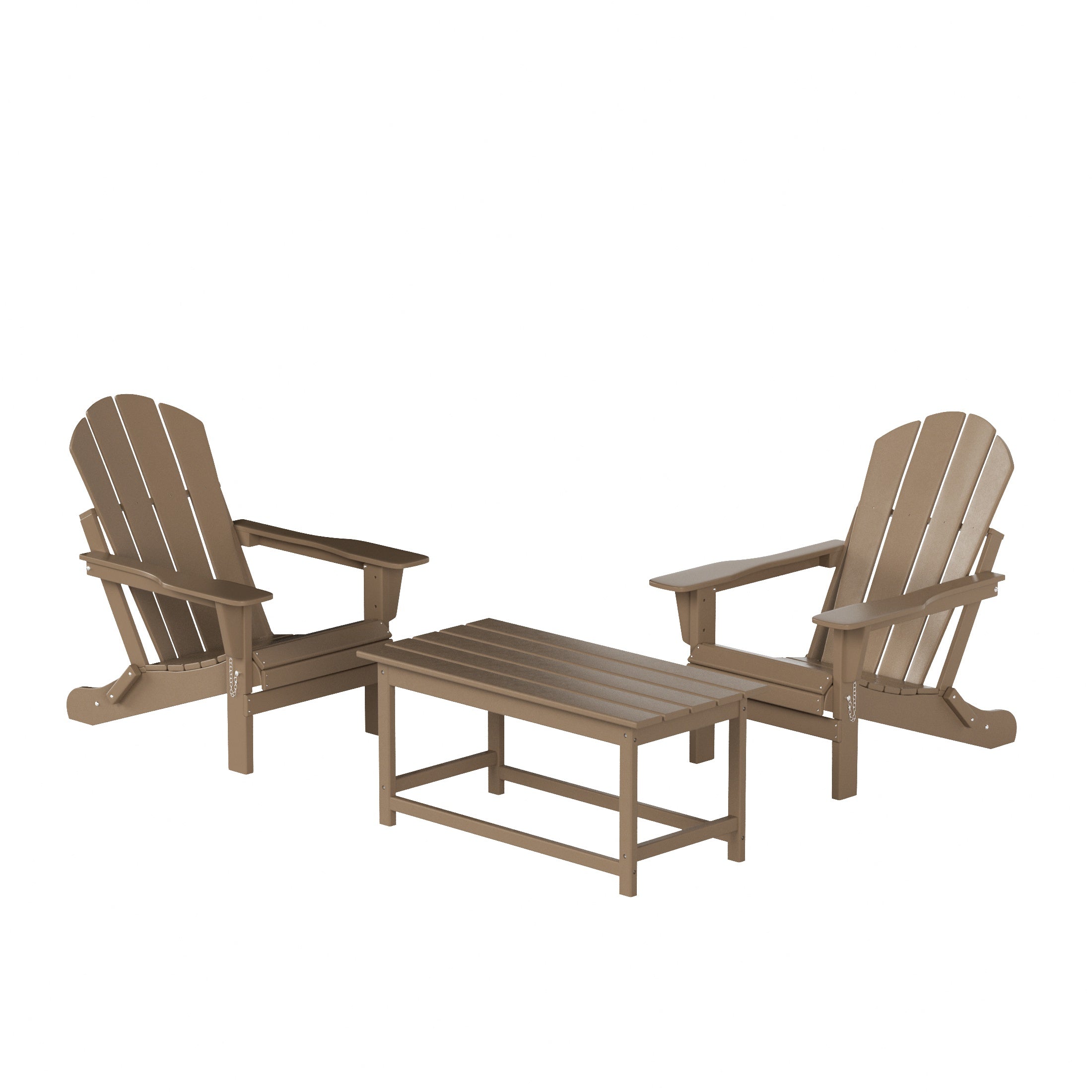 Paradise Westintrends 3-Piece set Outdoor / Patio Poly Adirondack chair set with a Coffee table ( 2 seater )