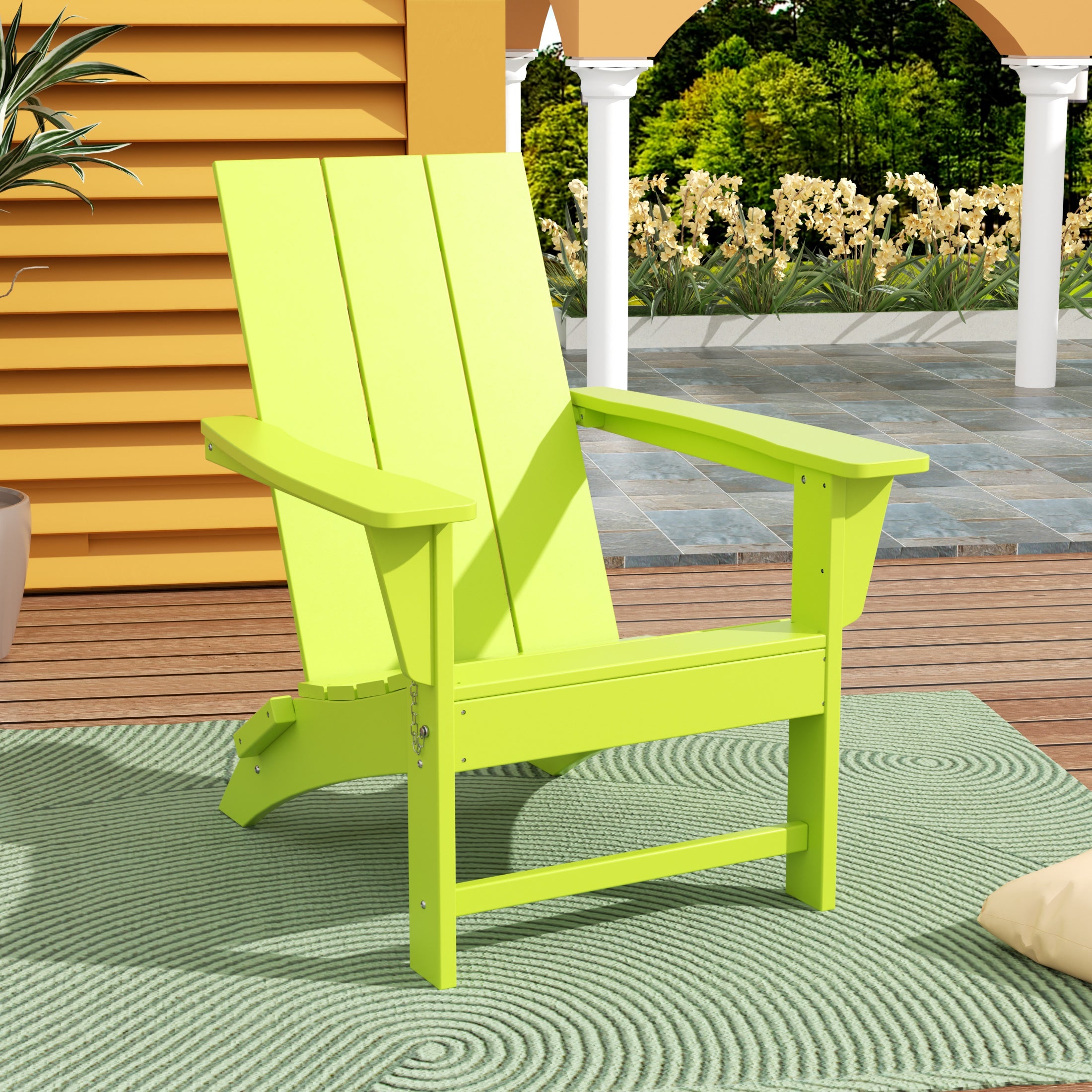 Palms HDPE Modern Outdoor Patio Folding Adirondack Chair