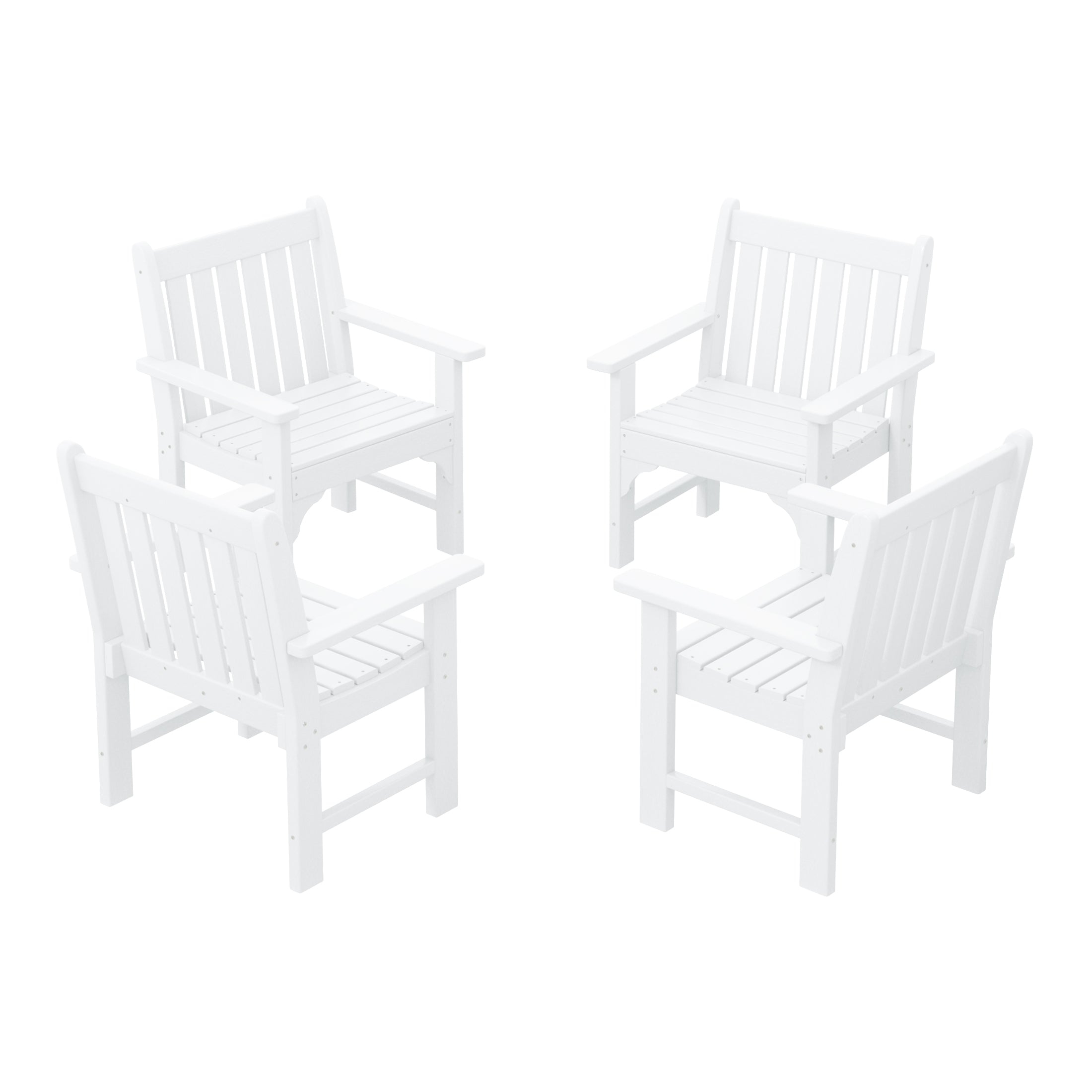 Paradise Outdoor Patio HDPE Garden Dining Arm Chairs (Set of 4)