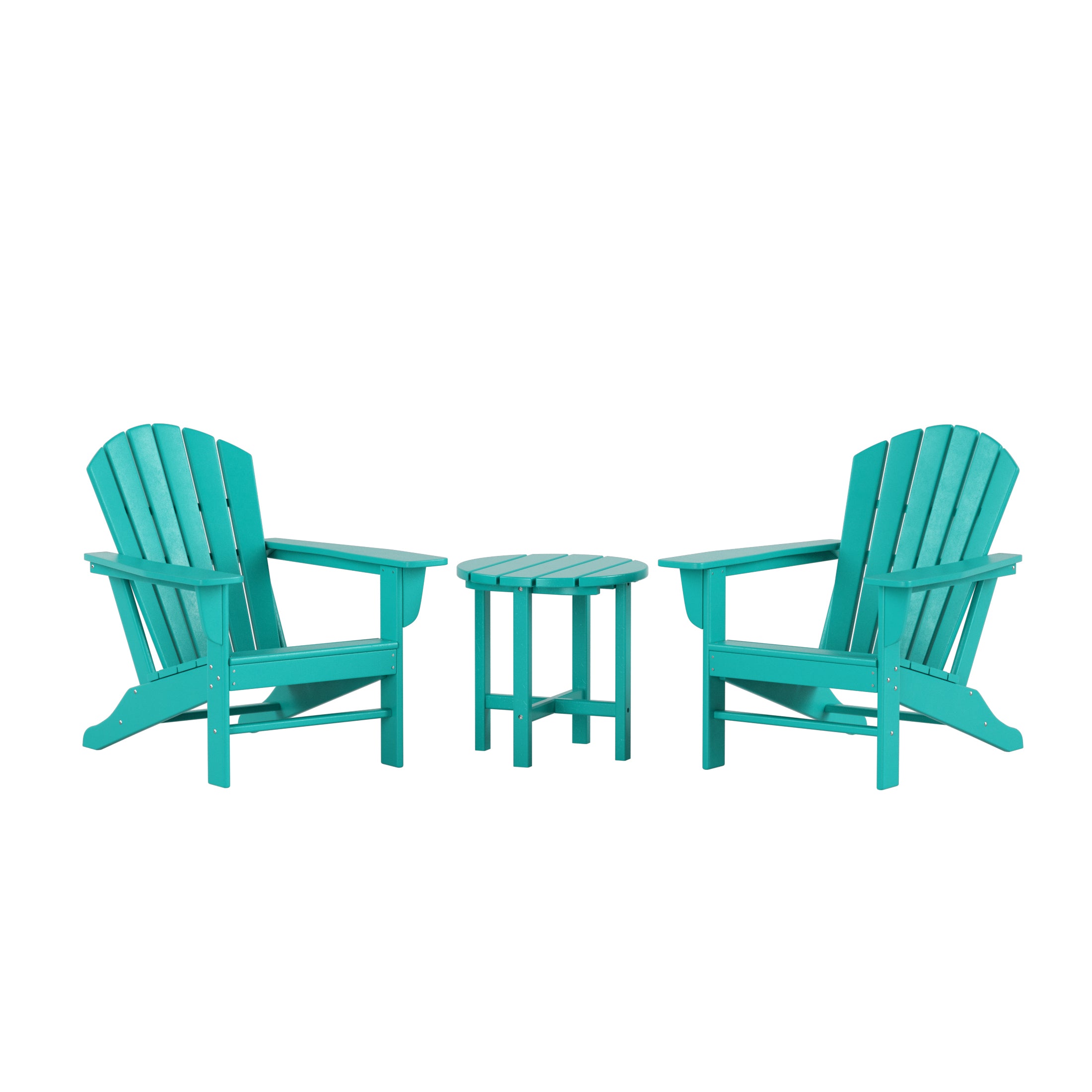 Portside Dylan 3-Piece Outdoor Adirondack Chair with Side Table Set