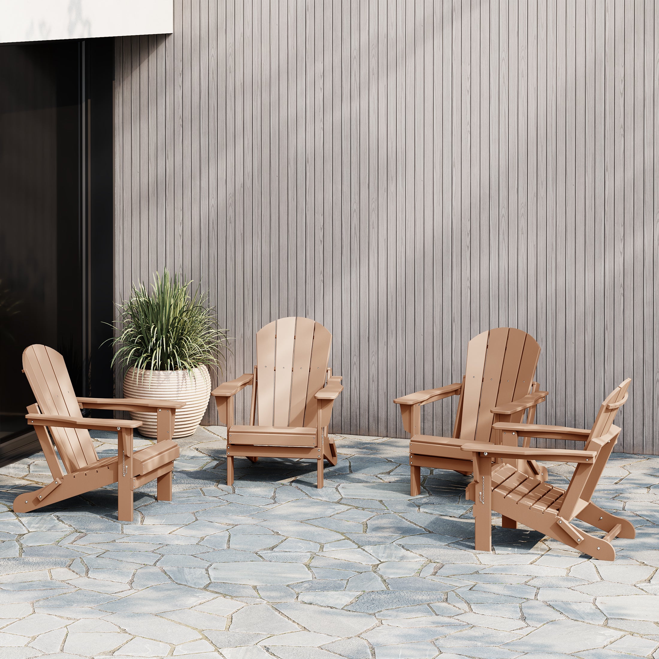 Paradise Westintrends 4-Piece set outdoor folding Poly Adirondack chair