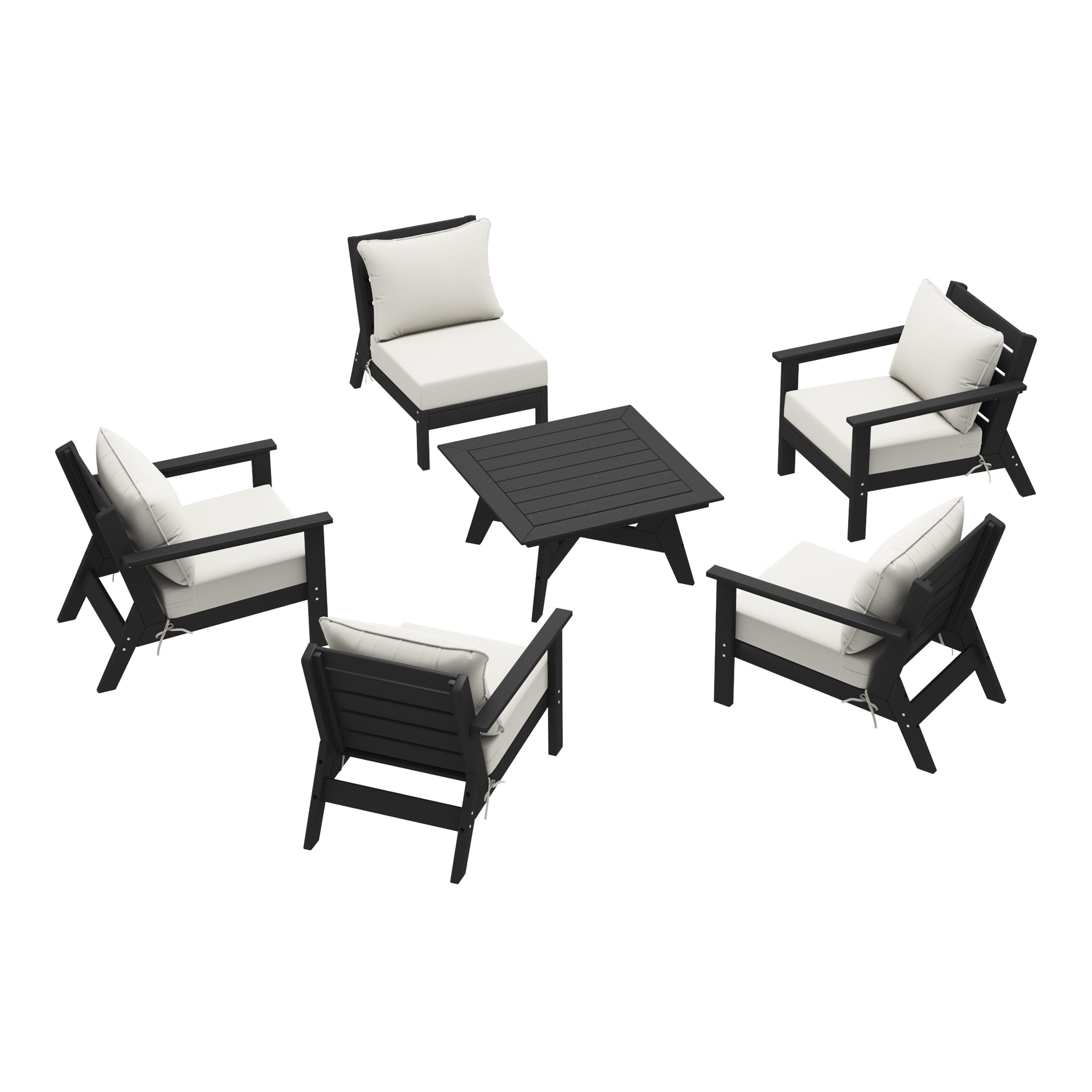 Portsmouth Outdoor 6-Piece Modular Sectional Patio Furniture Sofa Set