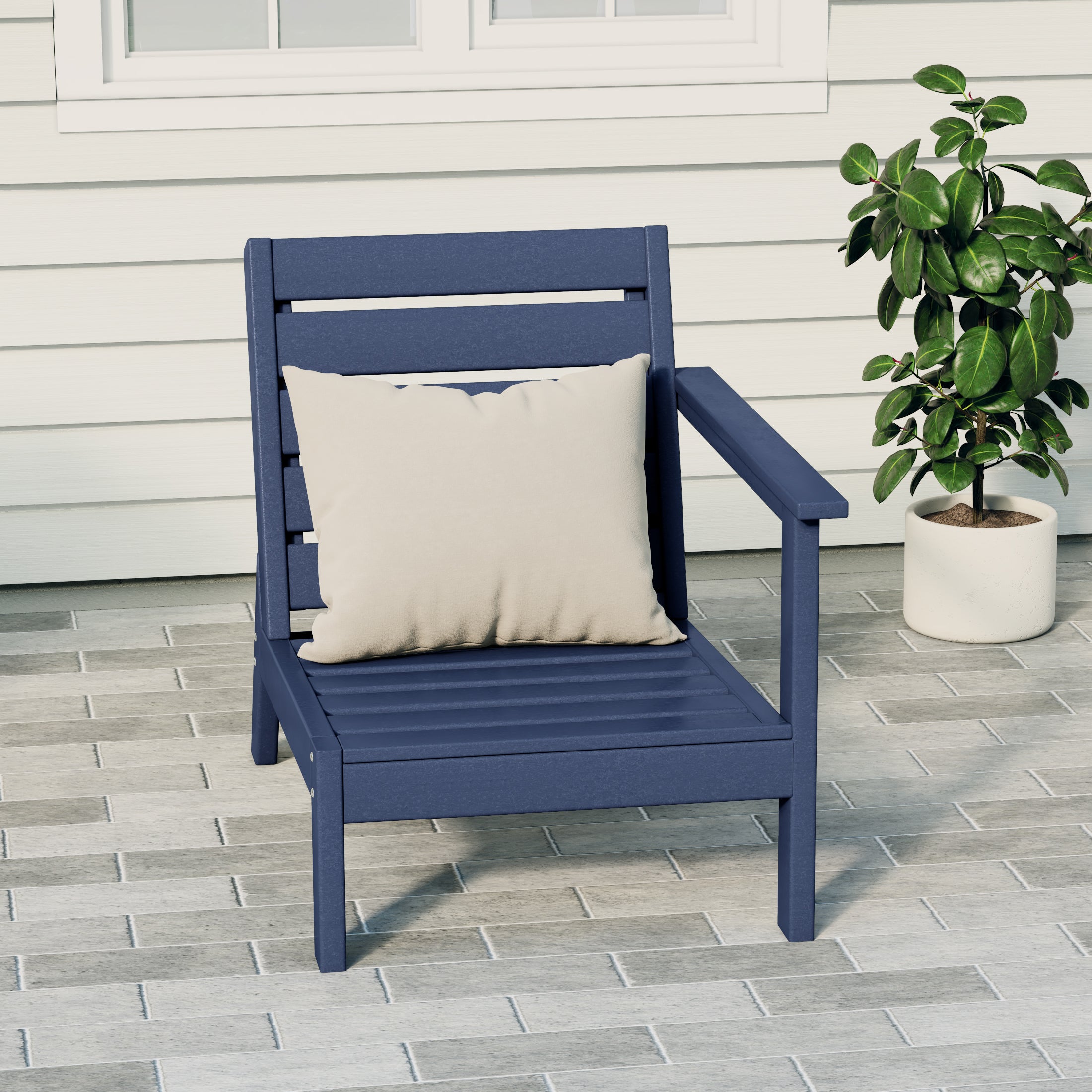 Portsmouth Outdoor Patio HDPE Deep Seating Right Arm Facing Modern Corner Chair