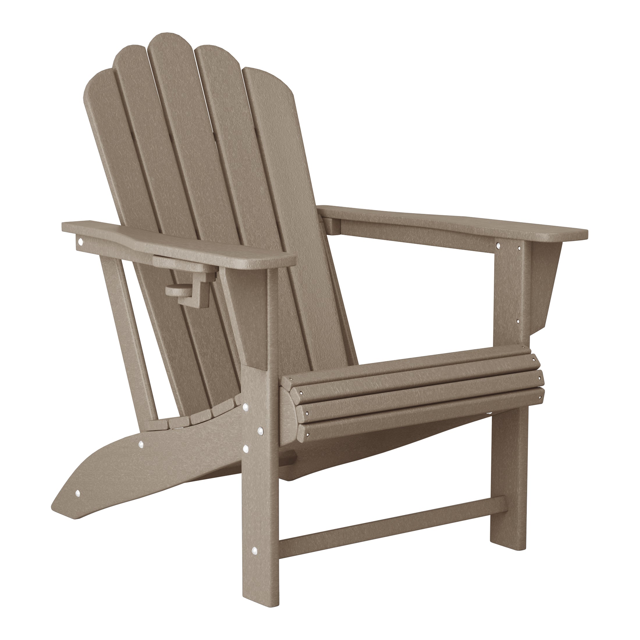 Lakeview 3-Piece Outdoor Patio HDPE Adirondack Chair With Cup Holder and Table Set