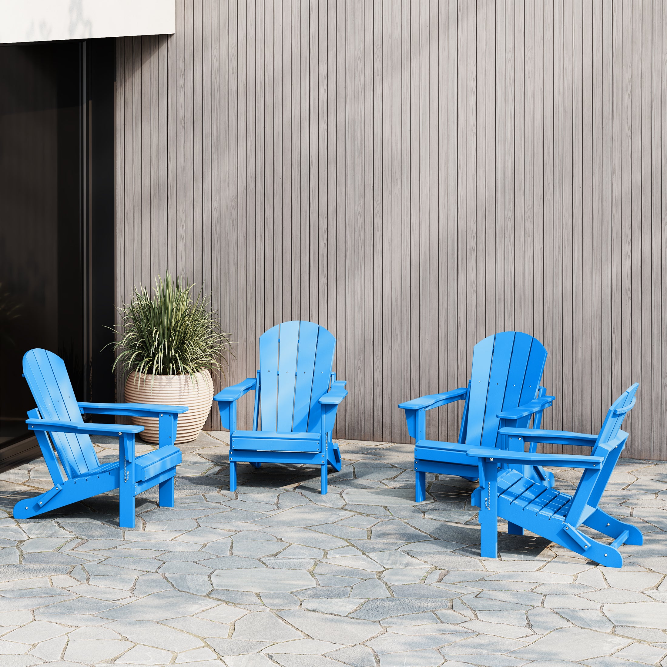 Paradise Westintrends 4-Piece set outdoor folding Poly Adirondack chair