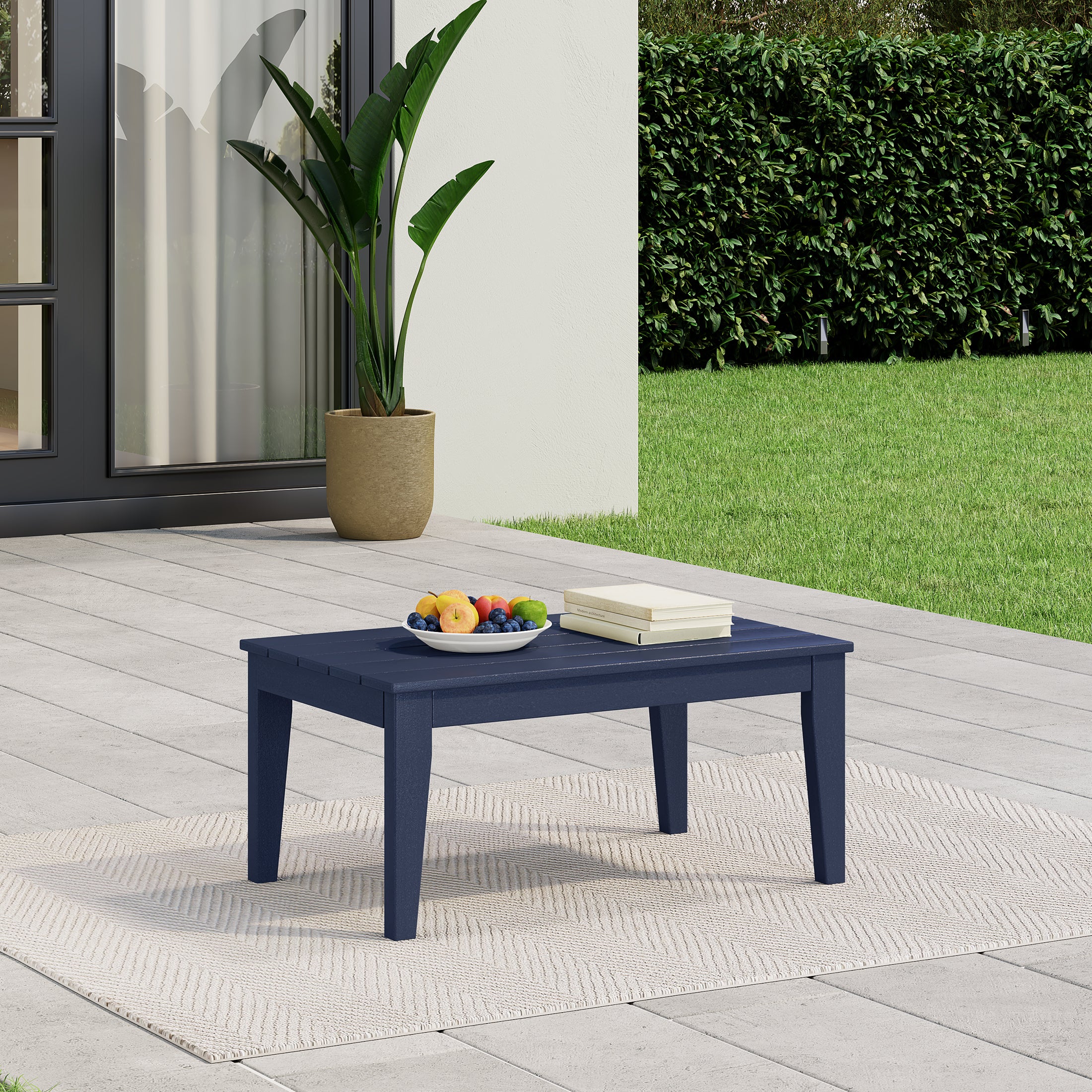 Paradise Low Outdoor HDPE Patio Rectangle Coffee Table