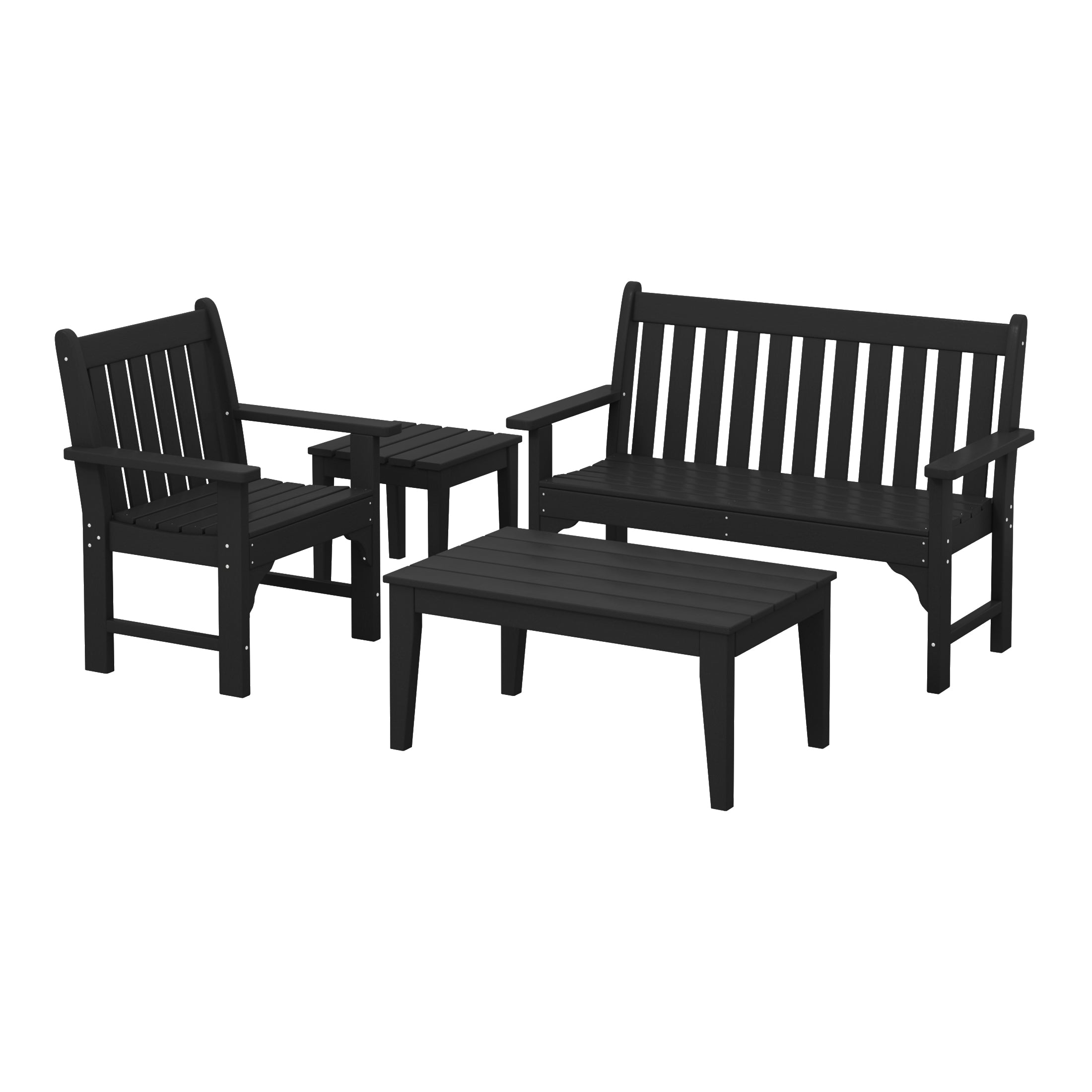 Paradise 4-Piece HDPE Outdoor Patio Furniture Bench Set