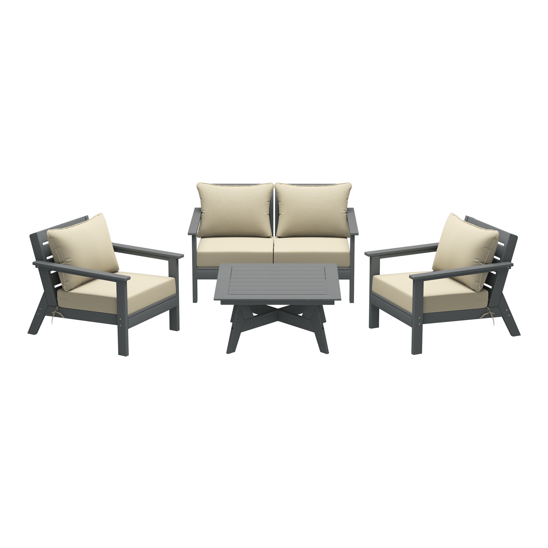 Portsmouth Outdoor 5-Piece Modular Sectional Patio Furniture Seating Set