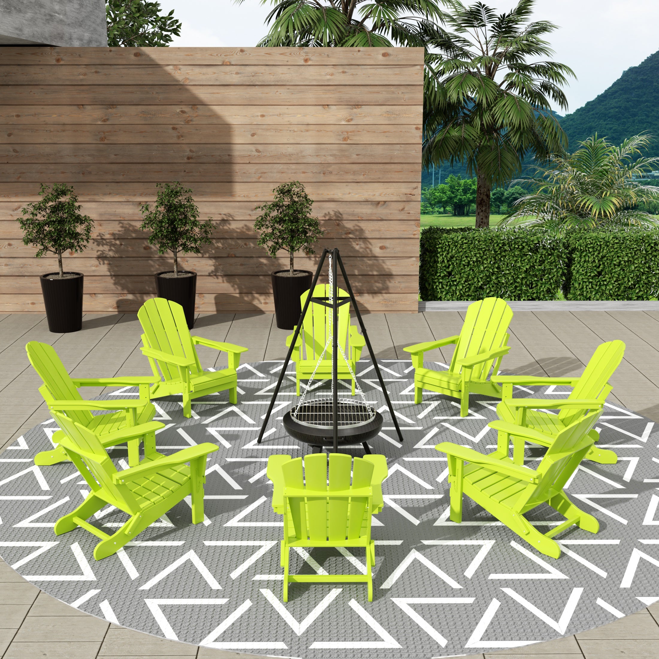 Paradise Malibu Outdoor Folding Poly Adirondack Chair (Set of 8)