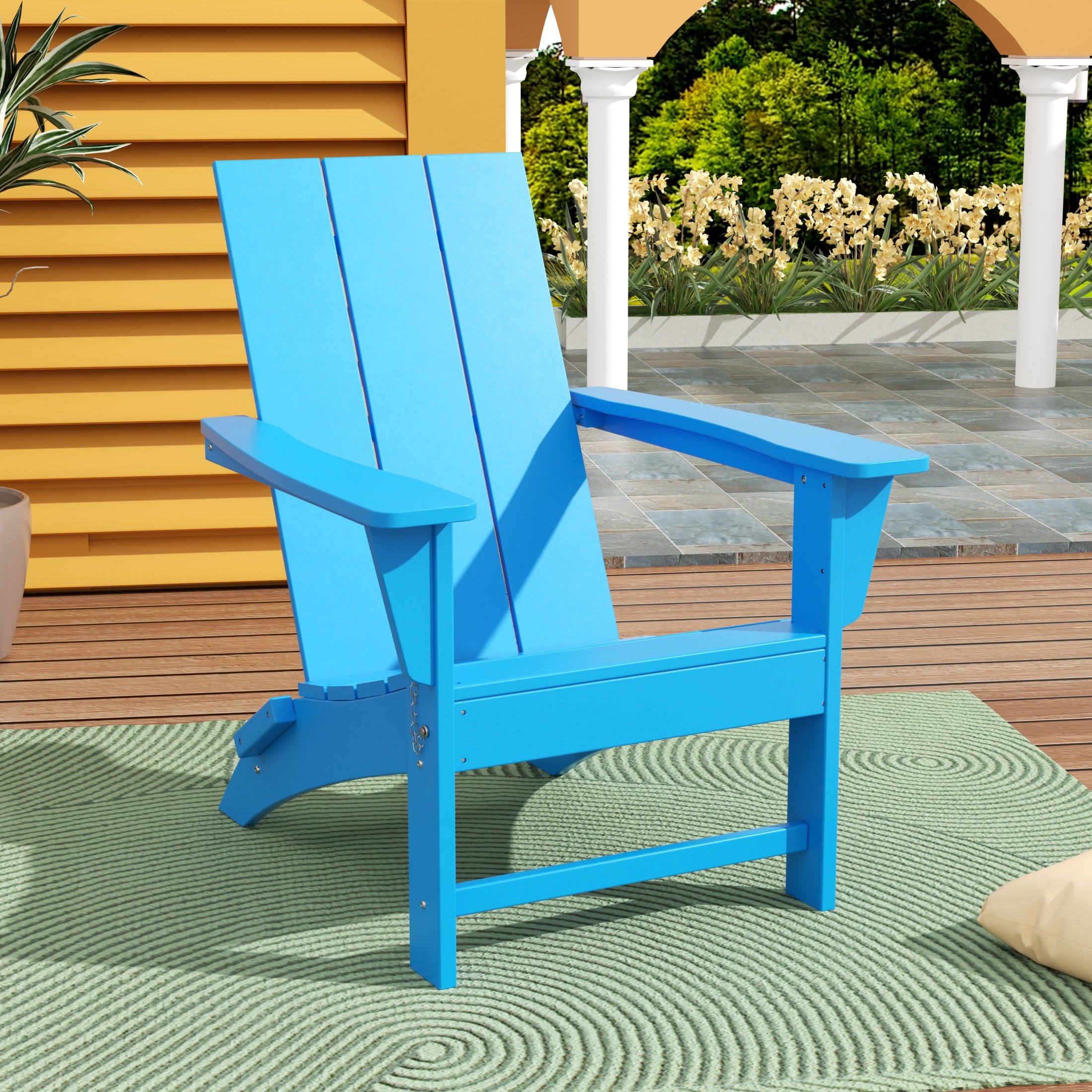 Palms HDPE Modern Outdoor Patio Folding Adirondack Chair