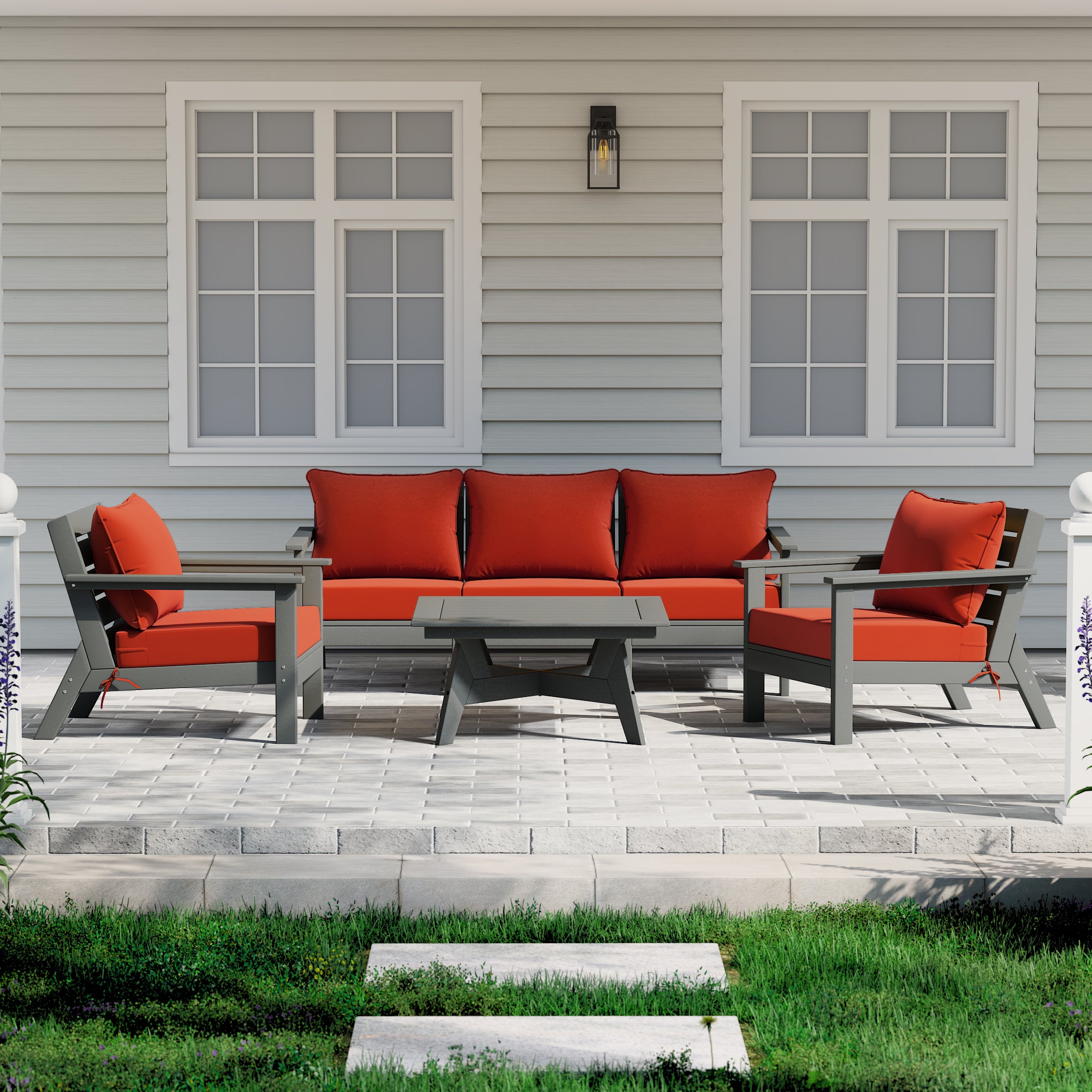 Portsmouth Outdoor 6-Piece Modular Sectional Patio Furniture Sofa Set