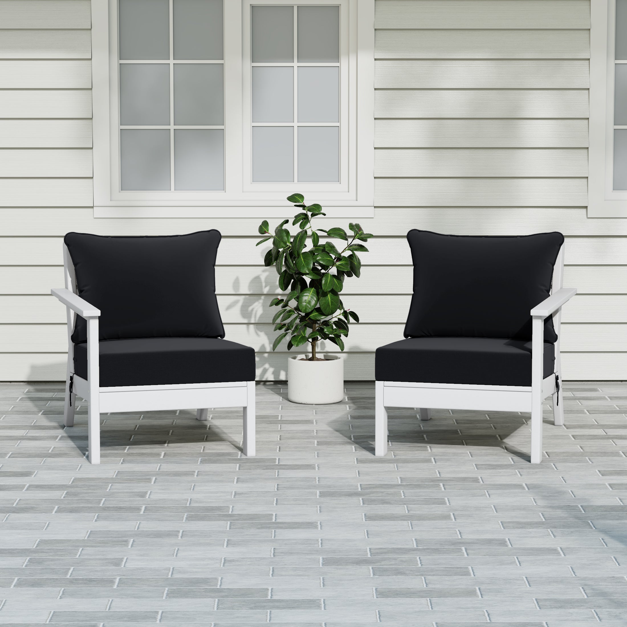 Portsmouth Outdoor Patio HDPE Loveseat Sofa with Patio Cushions