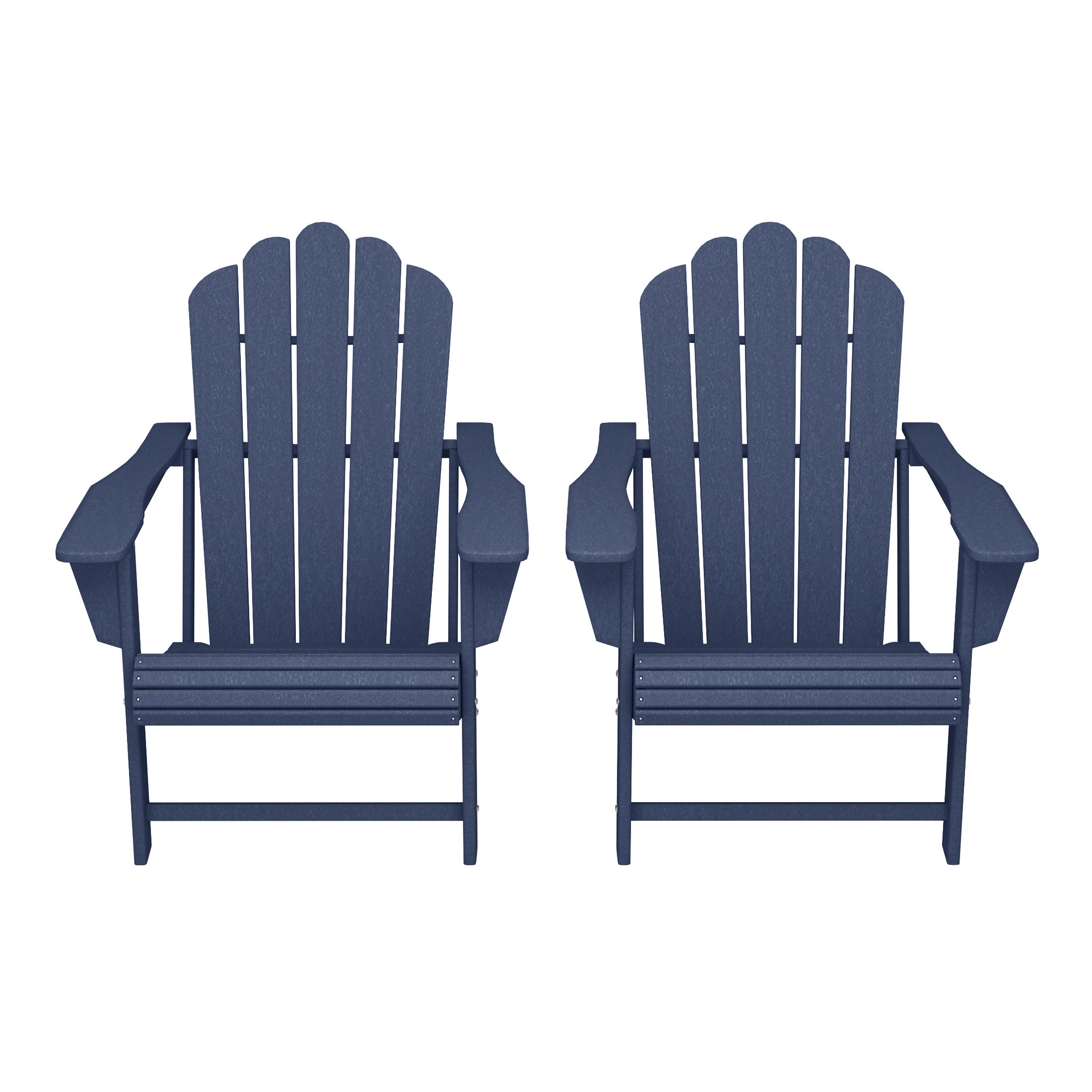 Lakeview Outdoor Patio HDPE Adirondack Chairs With Cup Holders (Set of 2)