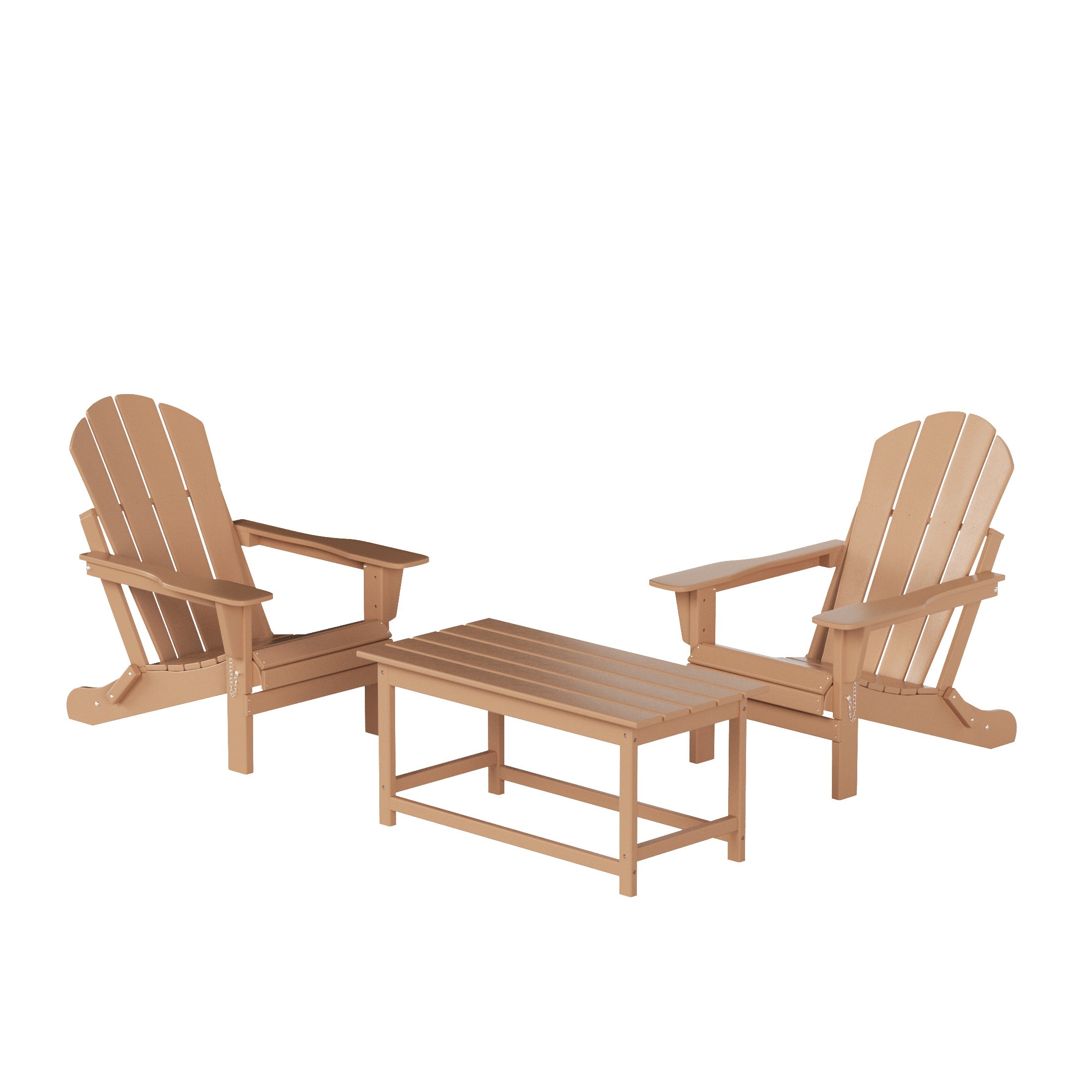 Paradise Westintrends 3-Piece set Outdoor / Patio Poly Adirondack chair set with a Coffee table ( 2 seater )