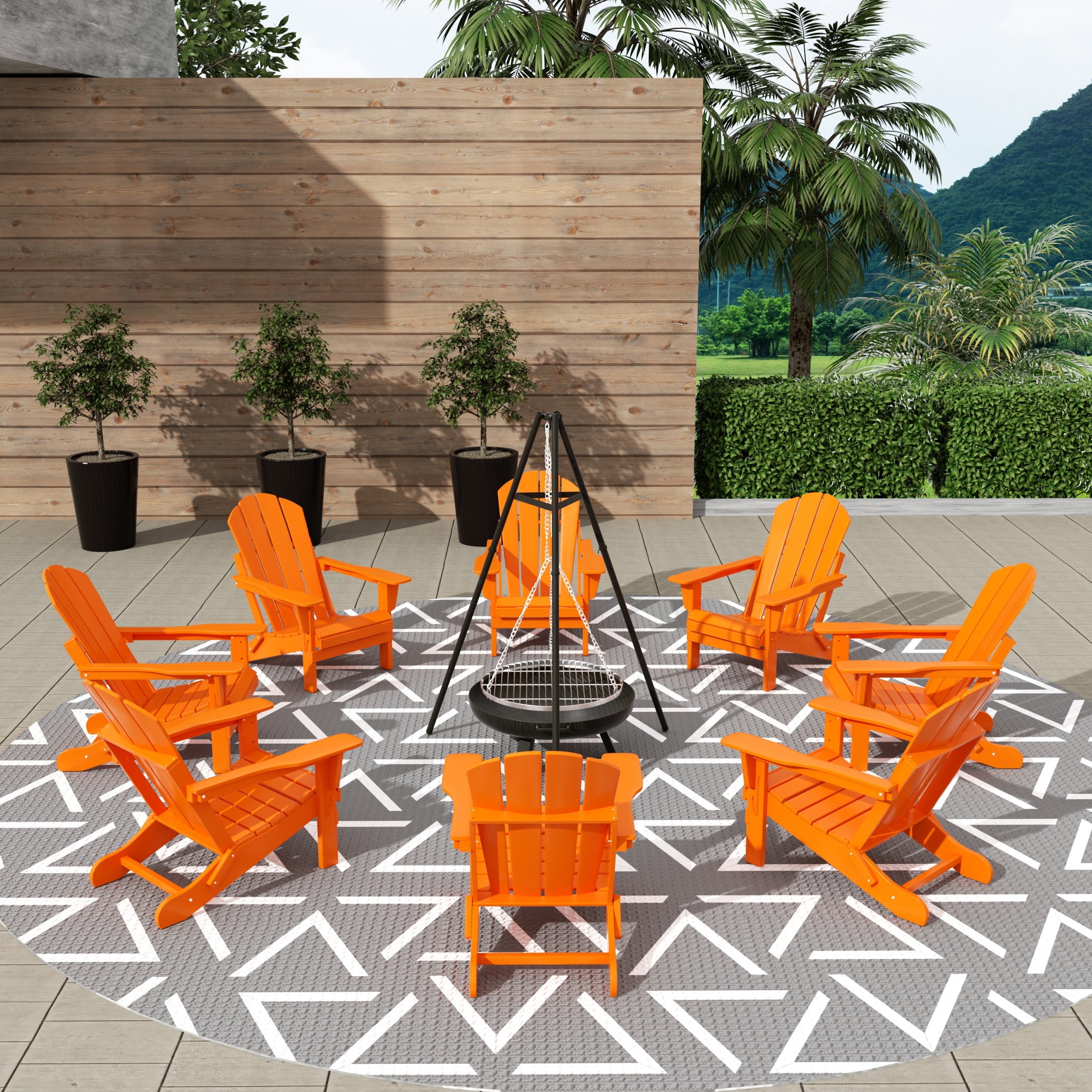 Paradise Malibu Outdoor Folding Poly Adirondack Chair (Set of 8)