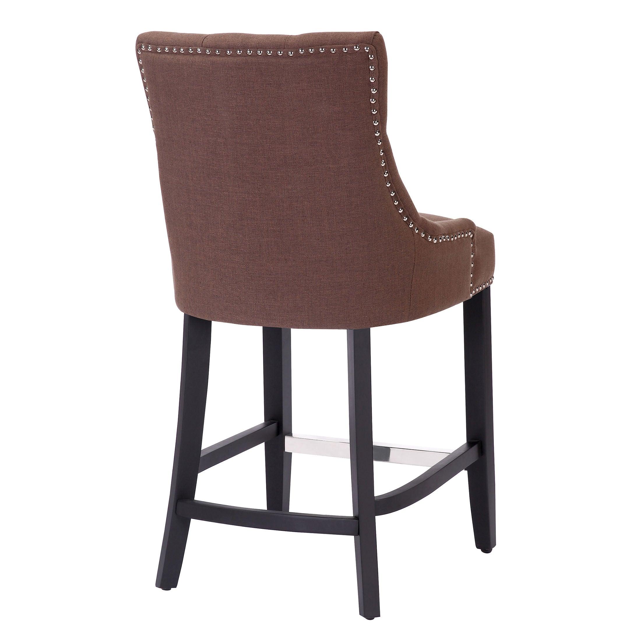 Bellmount 24" Upholstered Tufted Wingback Counter Stool - Costaelm