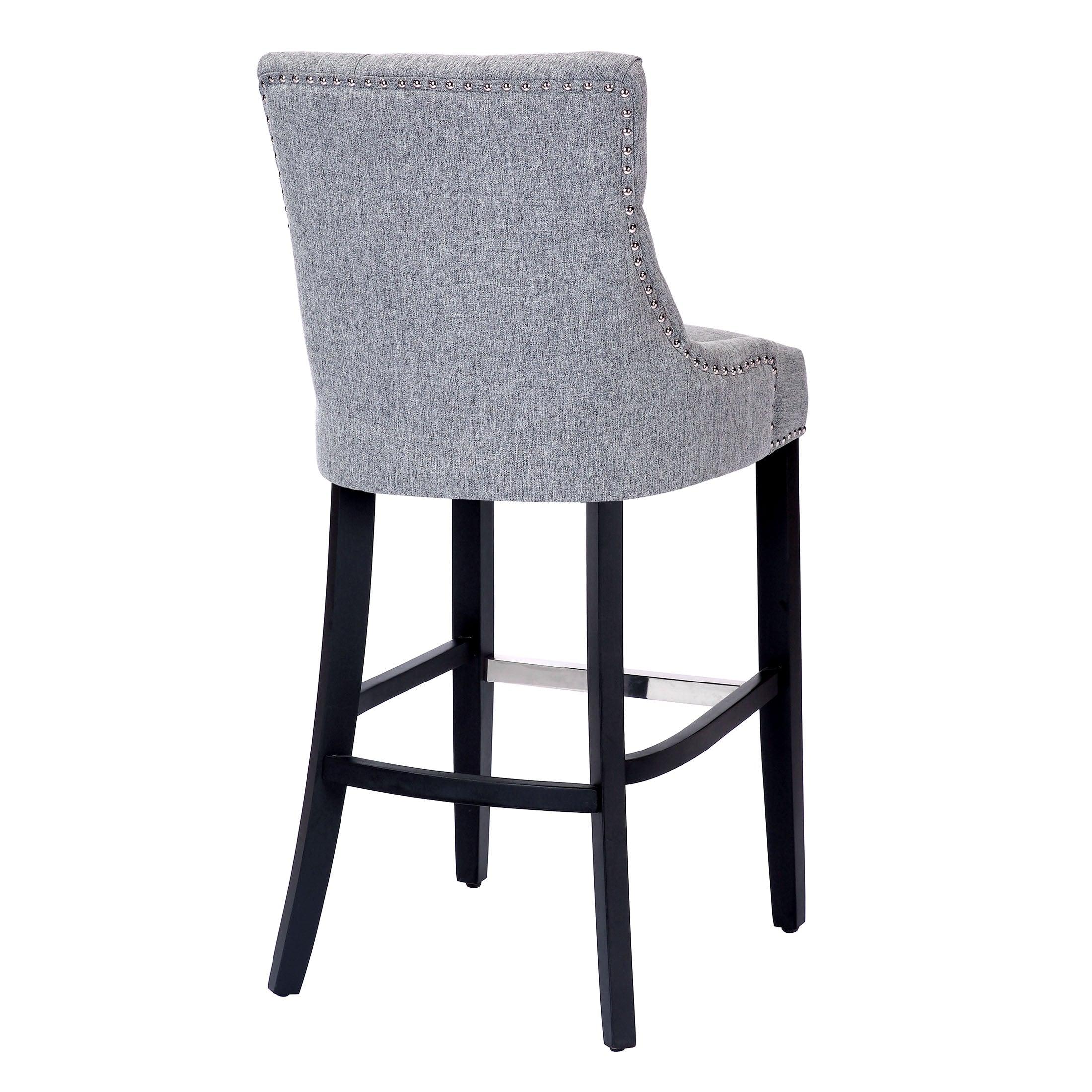 Bellmount 29" Upholstered Tufted Wingback Bar Stool (Set of 2) - Costaelm